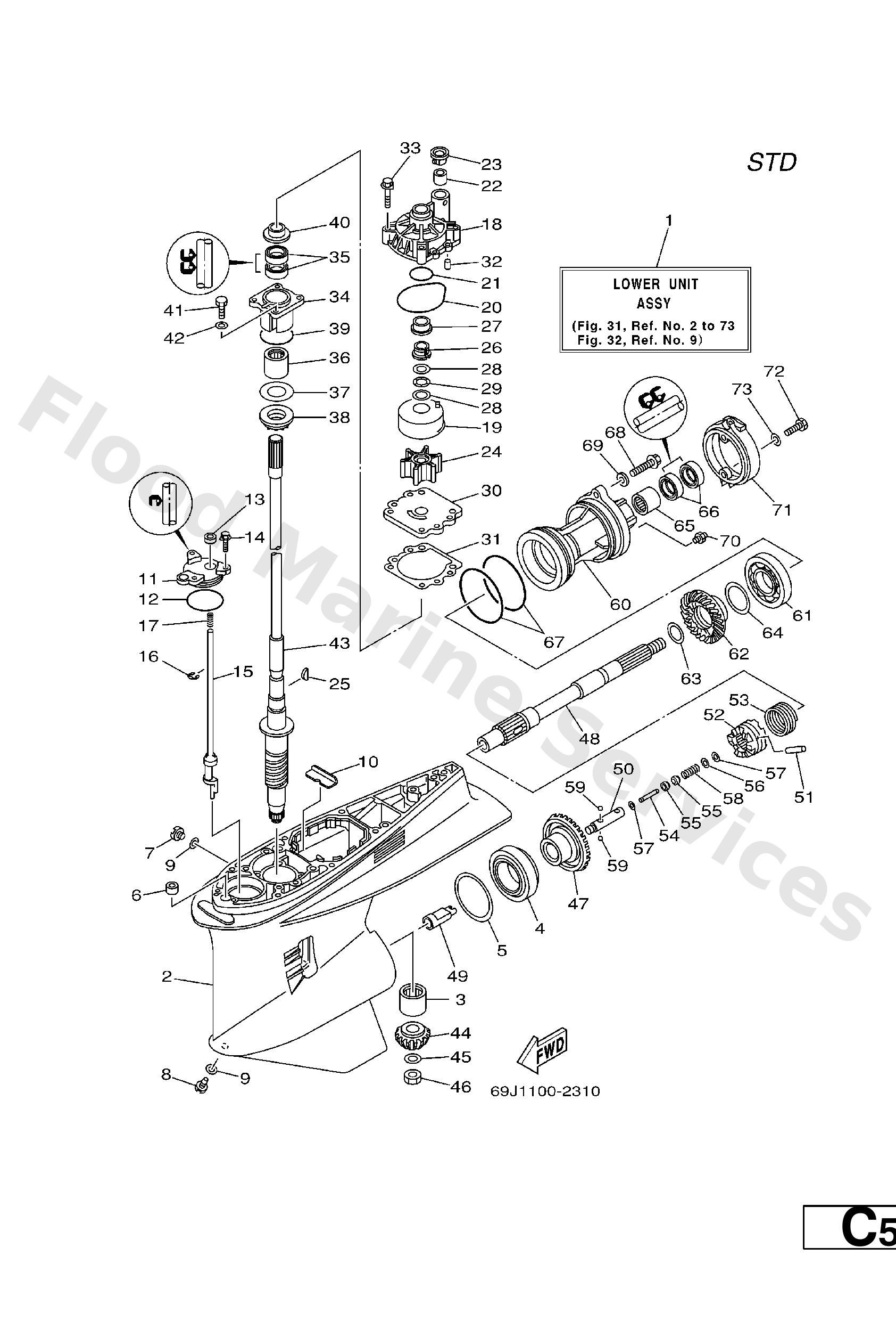 Yamaha 61A45301108D Casing, lower