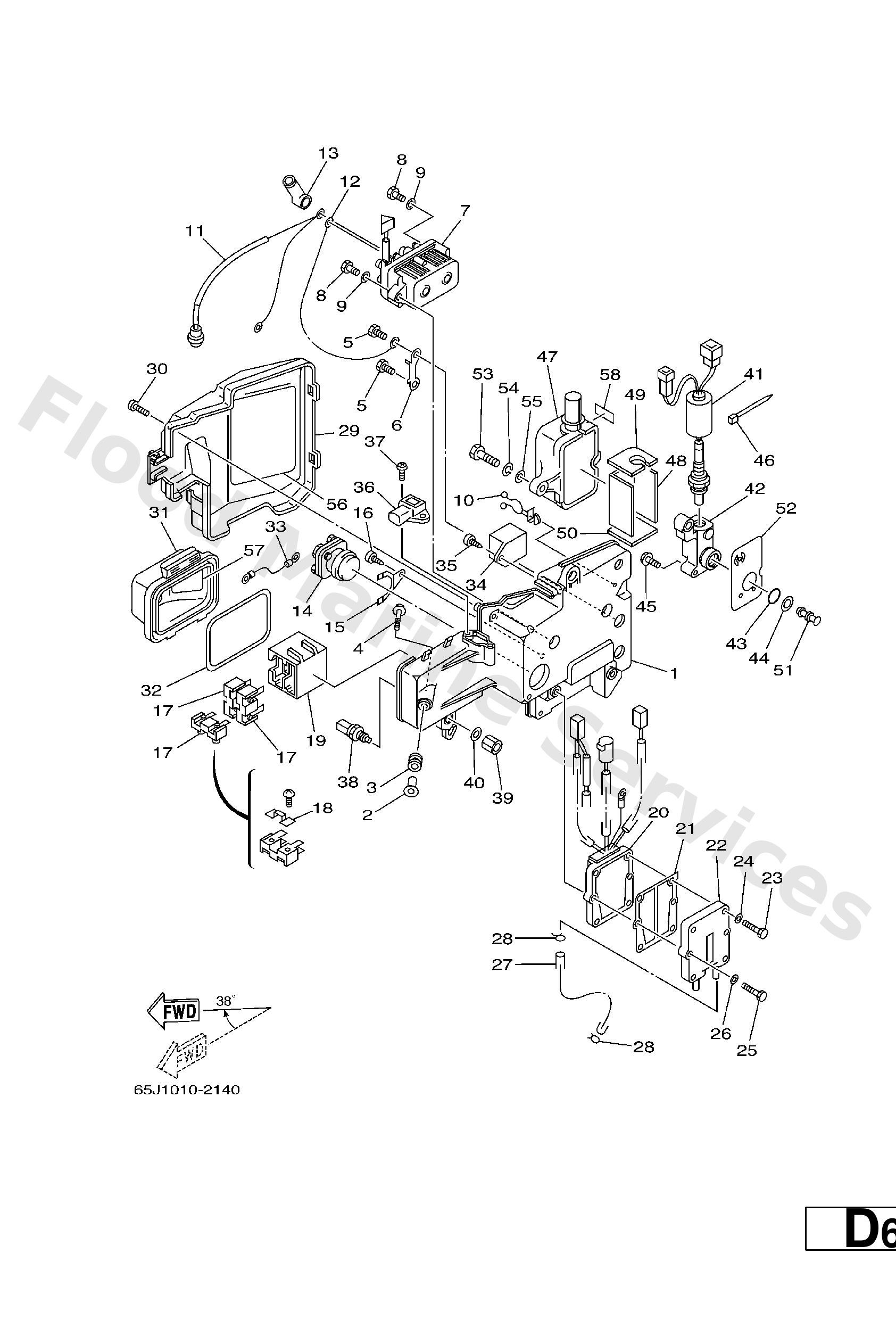 Yamaha 61A821530000 Stay, fuse holder