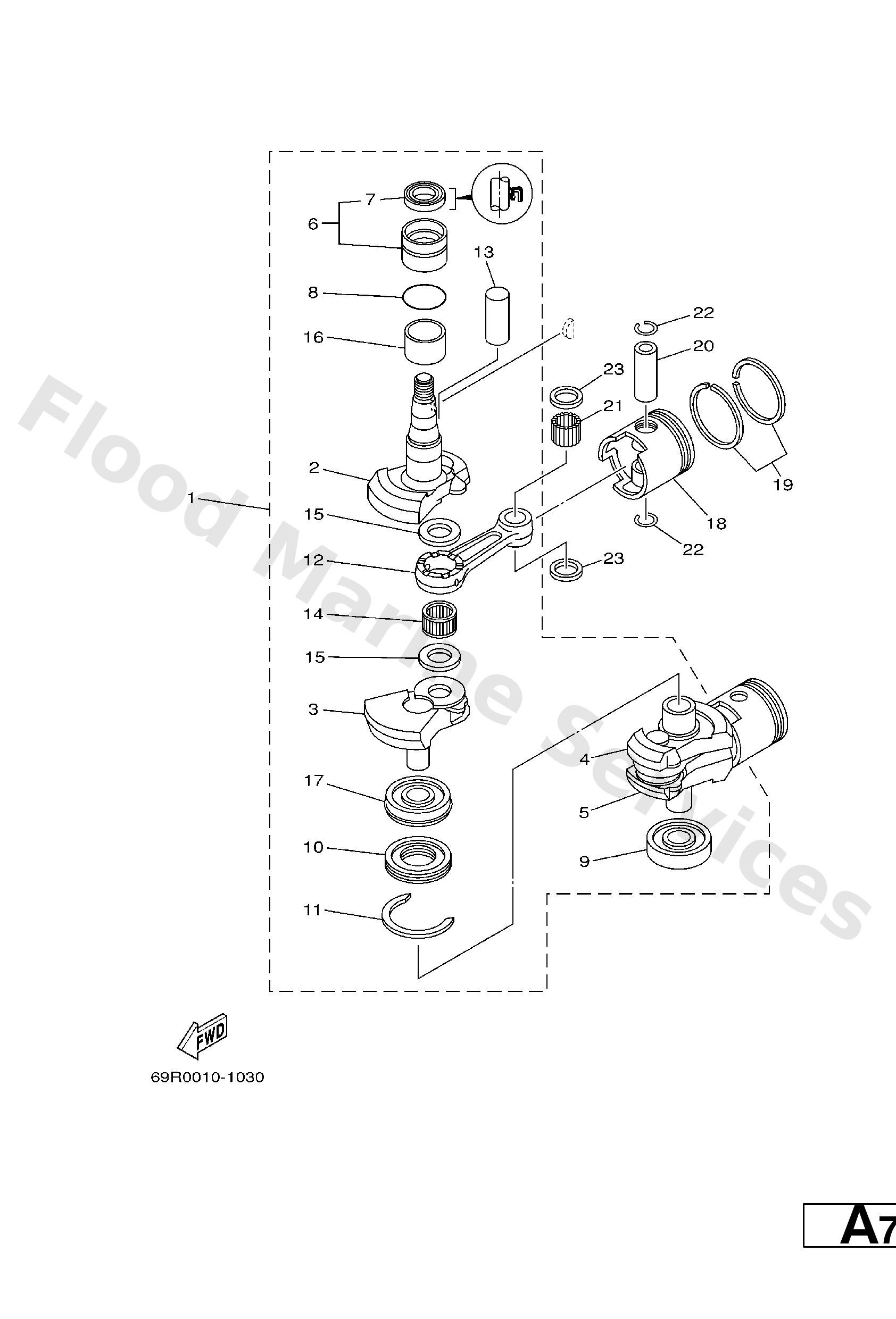 Yamaha 61N116050000 Piston ring set (0.50mm o/s)