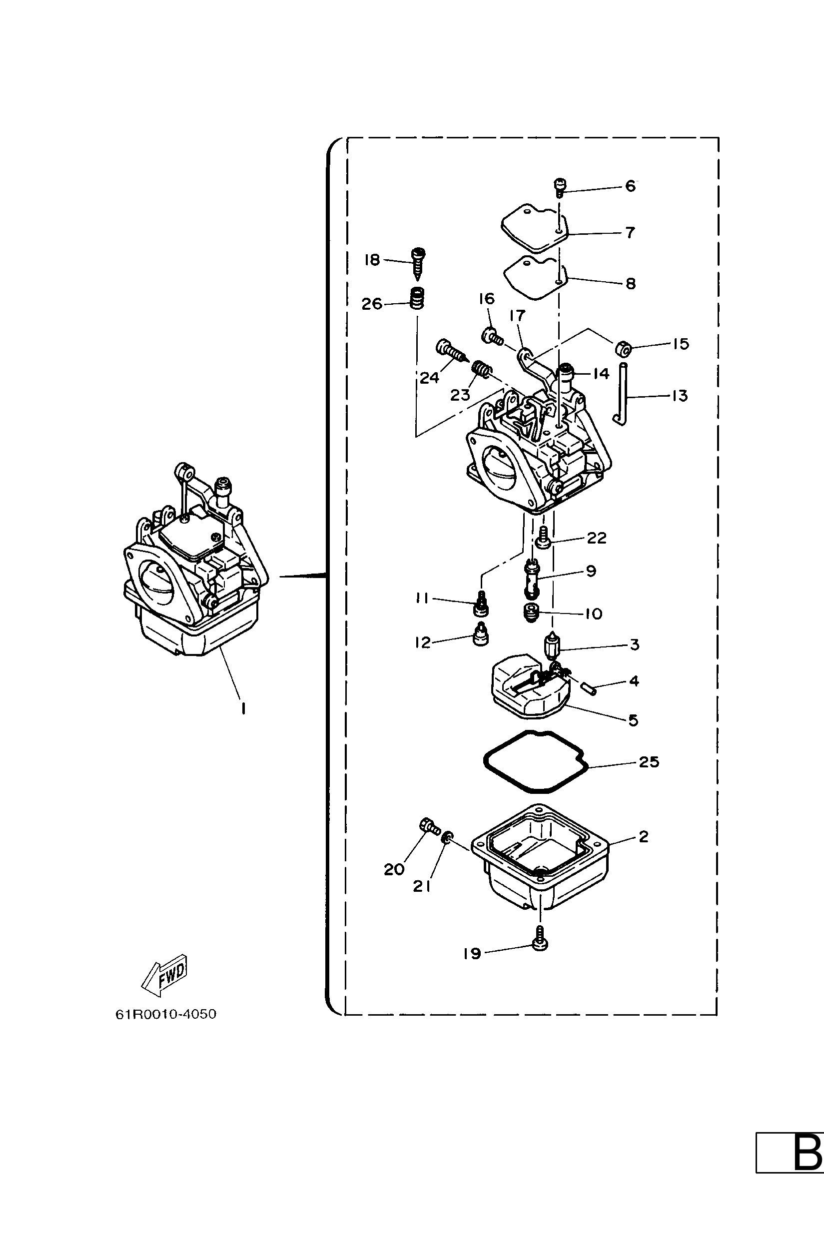 Yamaha 61N143010400 Carburetor assy 1