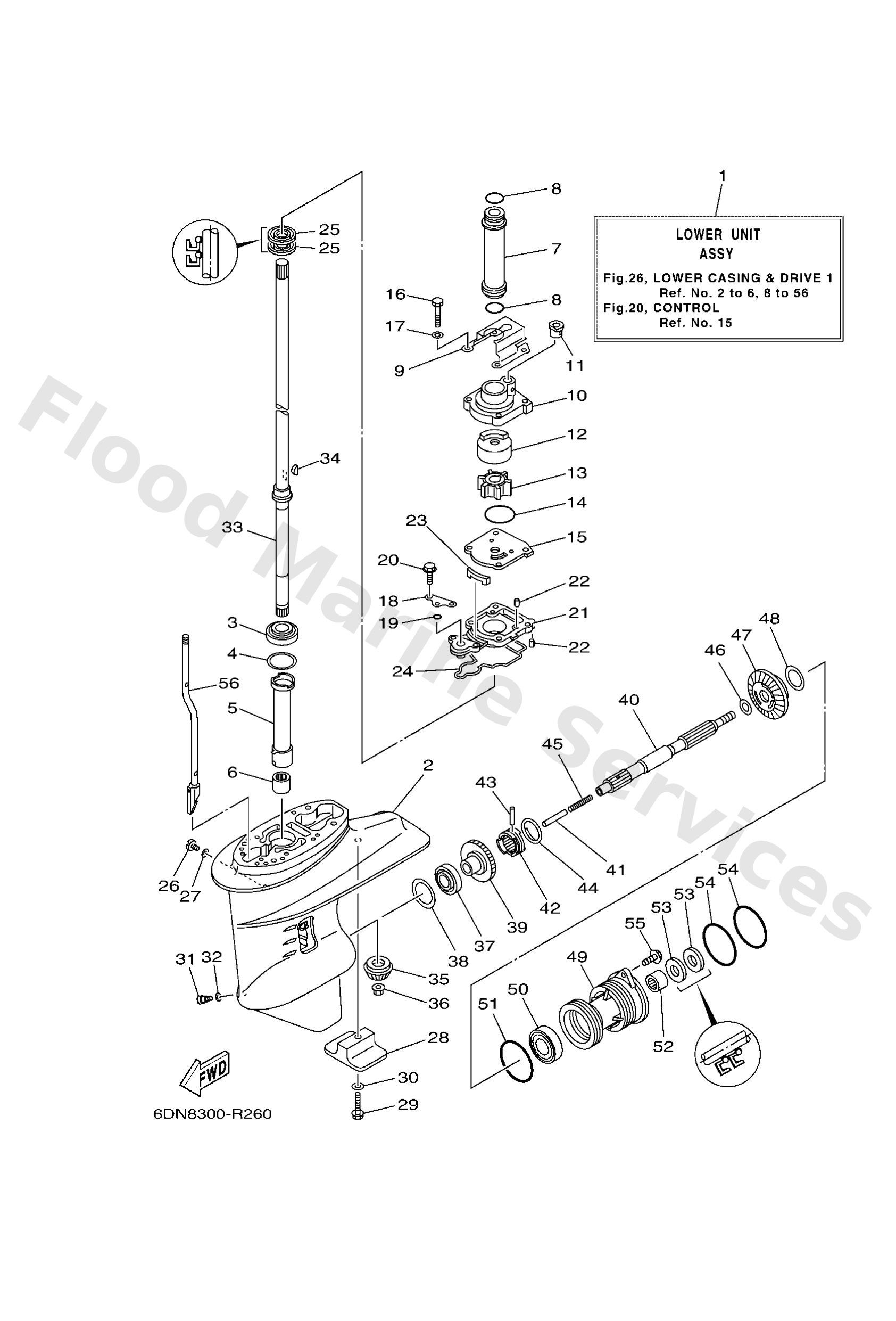 Yamaha 61N45311028D Casing, lower