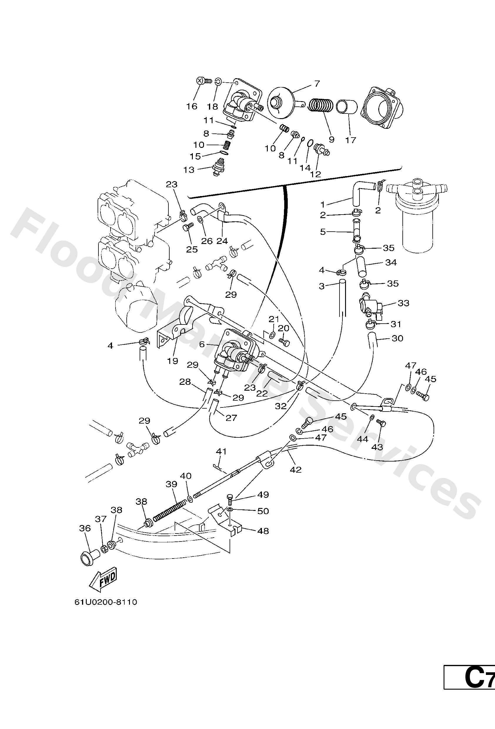 Yamaha 61U244100000 Fuel pump assy