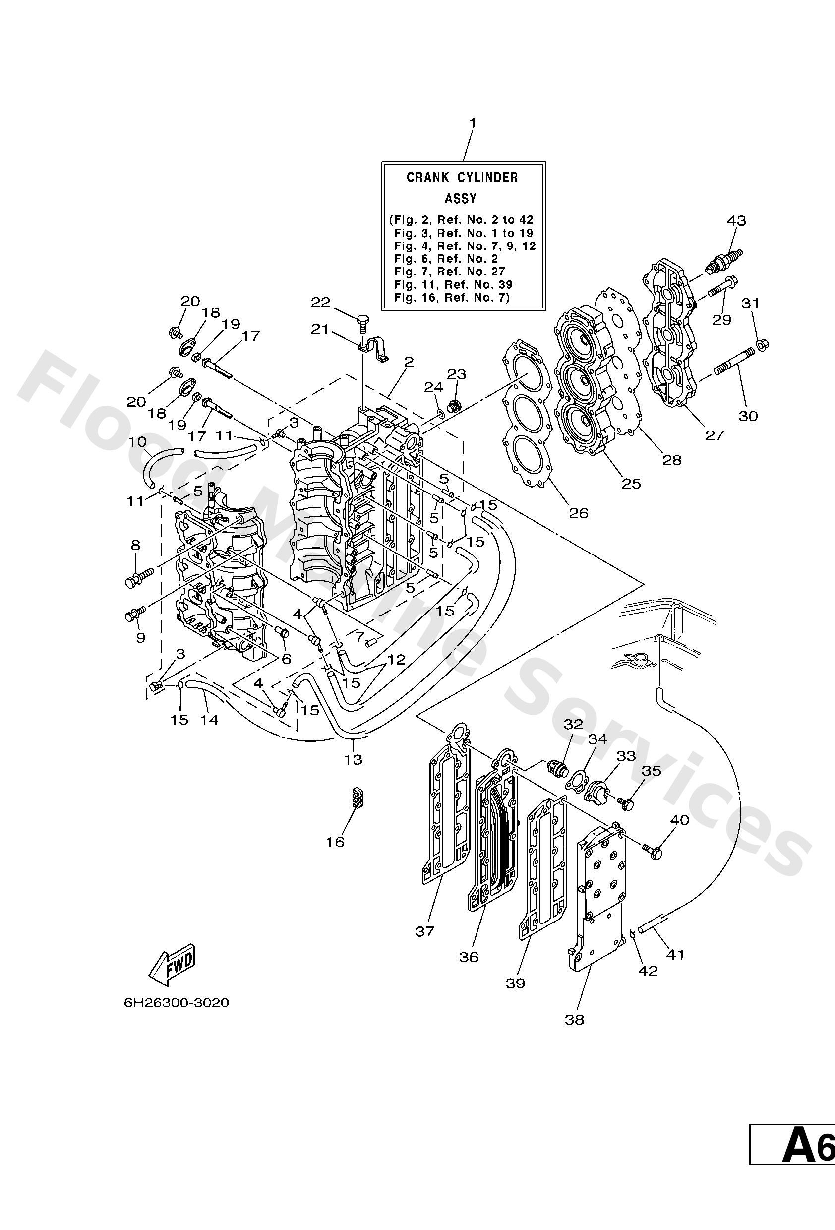 Yamaha 62F15100121S Crankcase assy