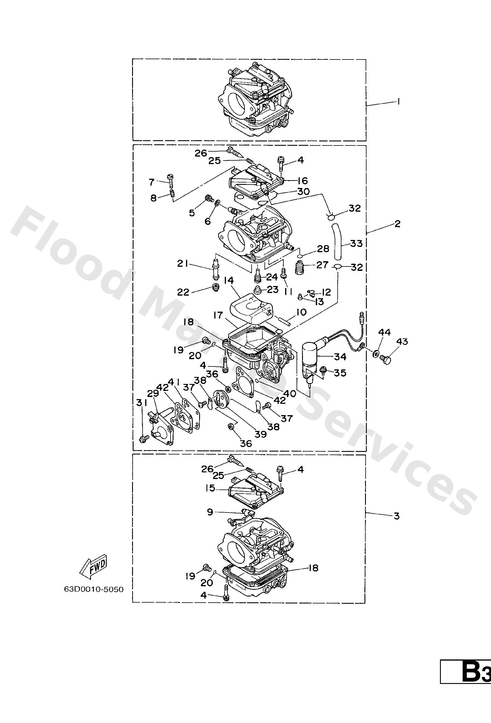 Yamaha 62W143030000 Carburetor assy 3