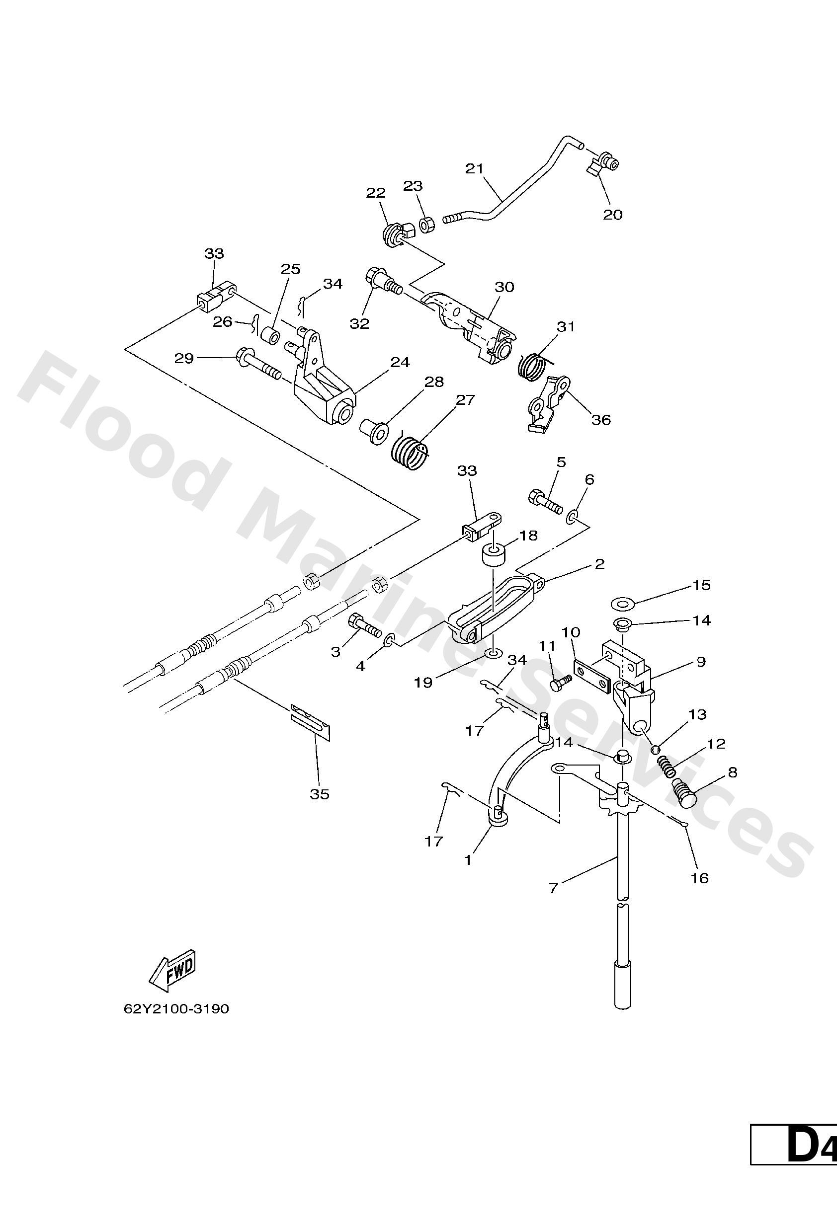 Yamaha 62Y441200100 Handle gear shift assy