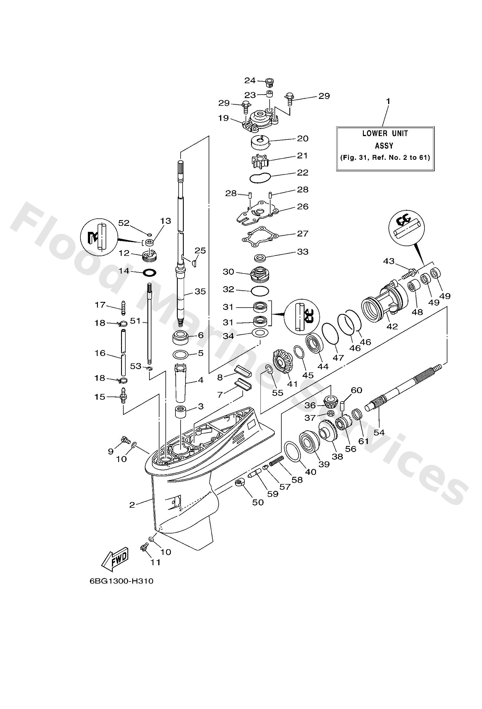 Yamaha 62Y45301008D Casing, lower