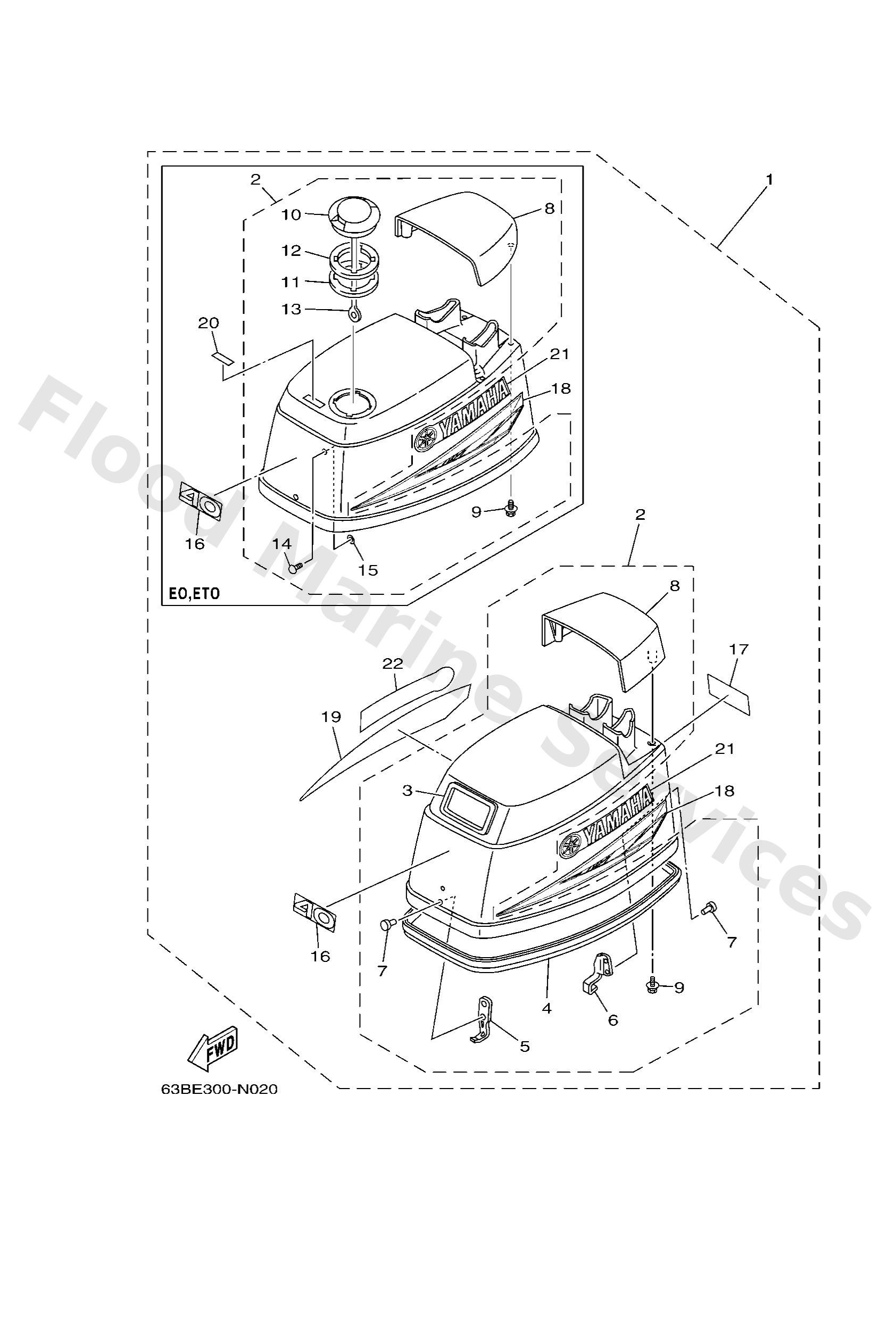 Yamaha 63D426107300 Top cowling assy