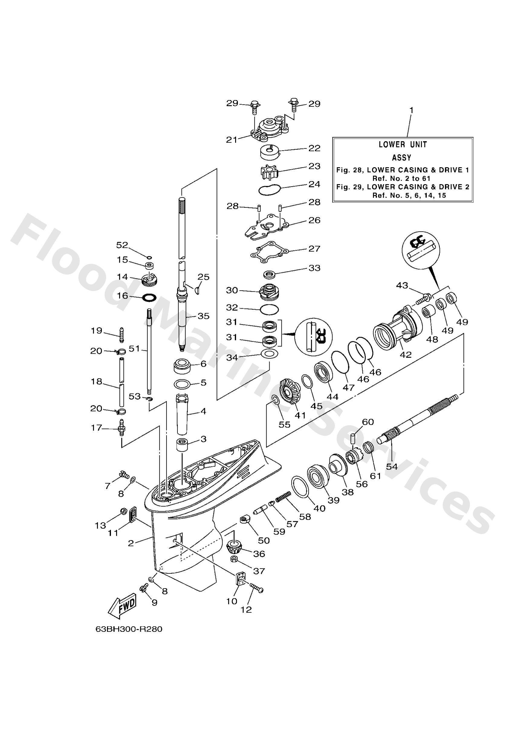 Yamaha 63D45301038D Casing, lower