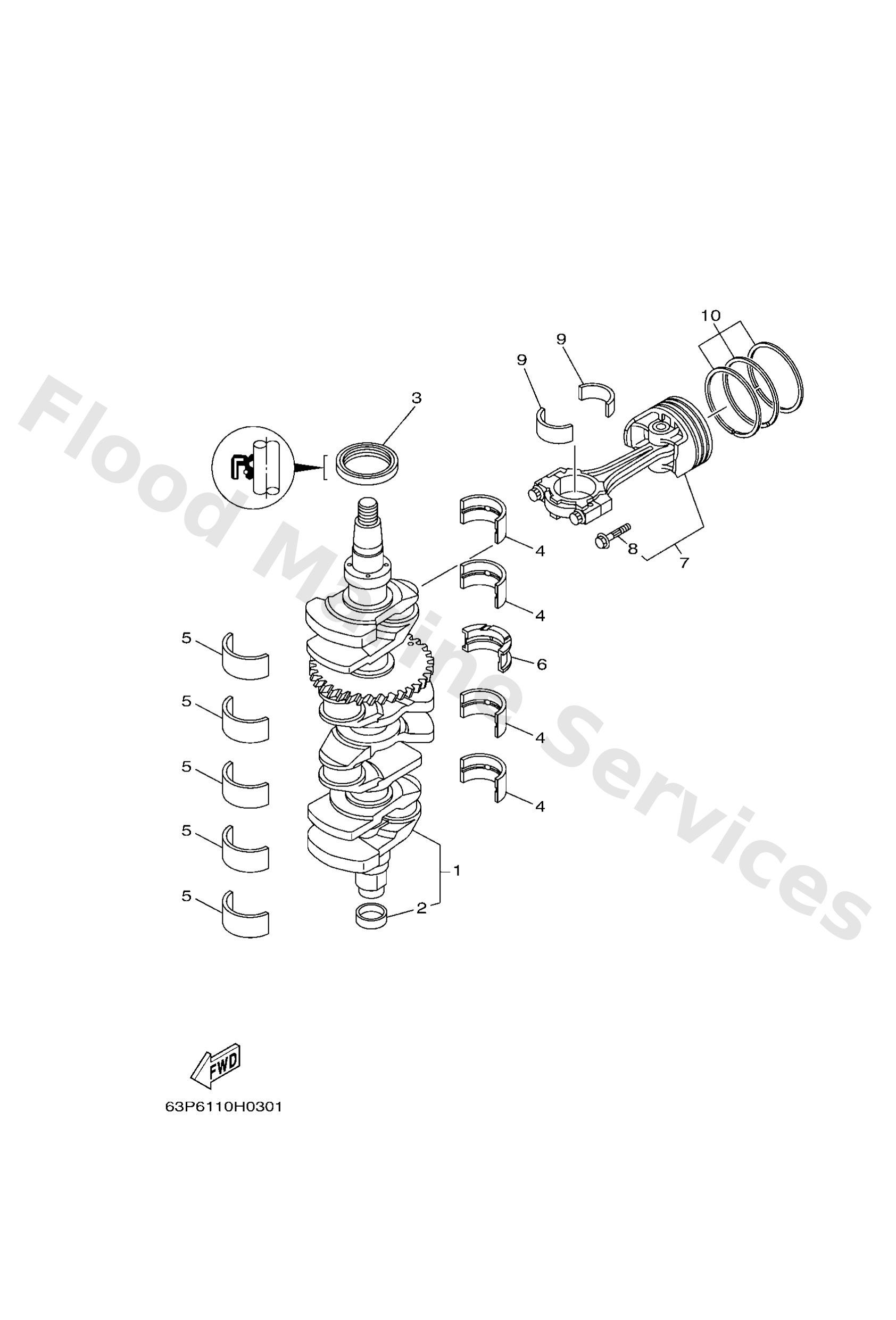 Yamaha 63P114100200 Crankshaft