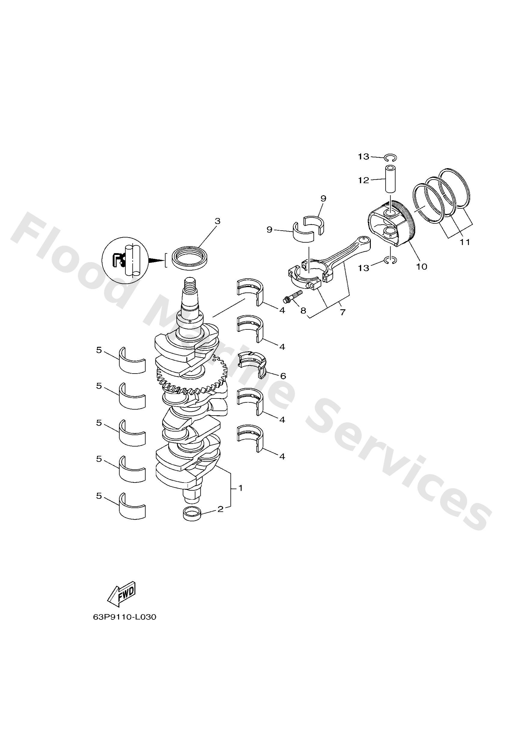 Yamaha 63P114100300 Crankshaft