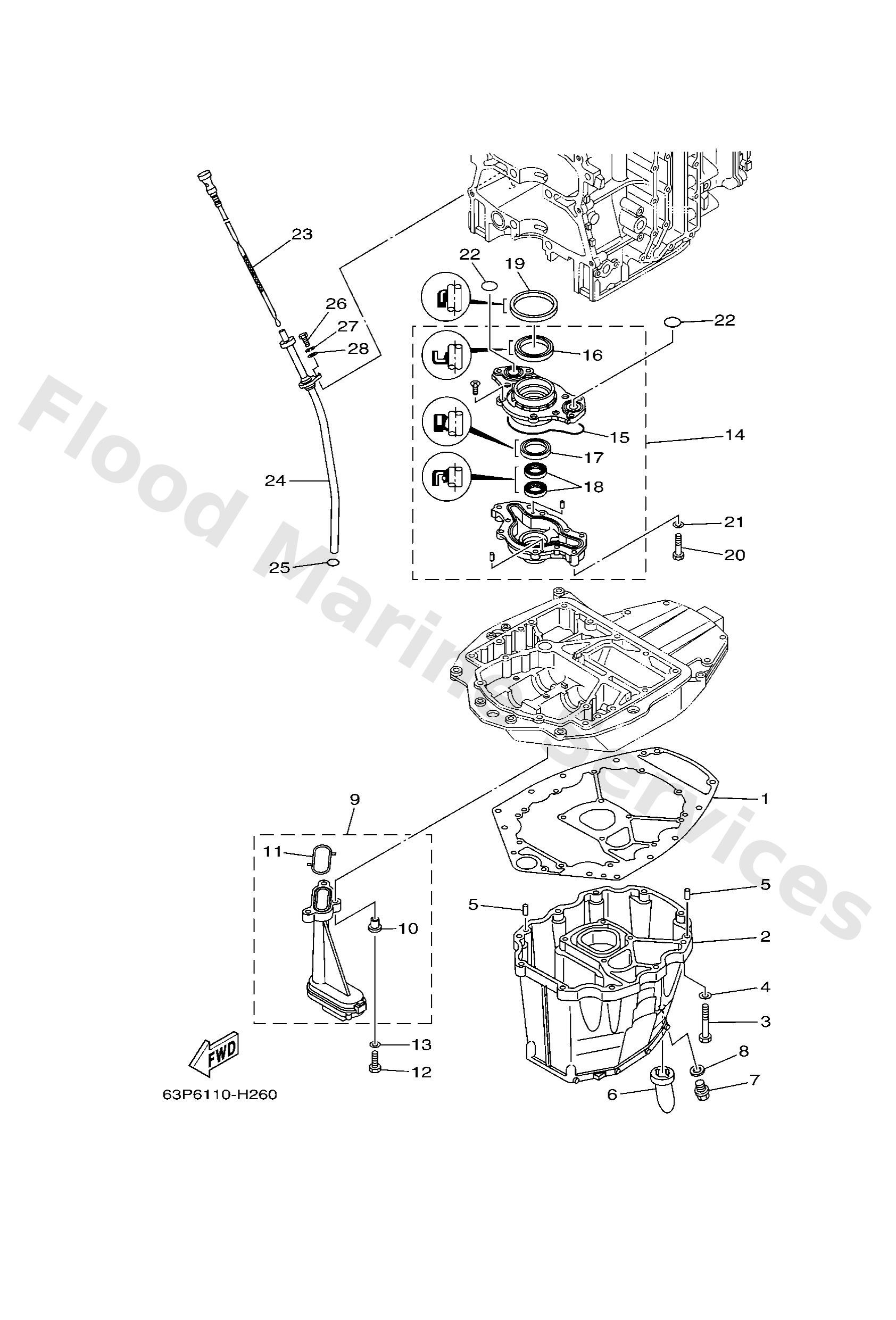 Yamaha 63P133000100 Oil pump assy