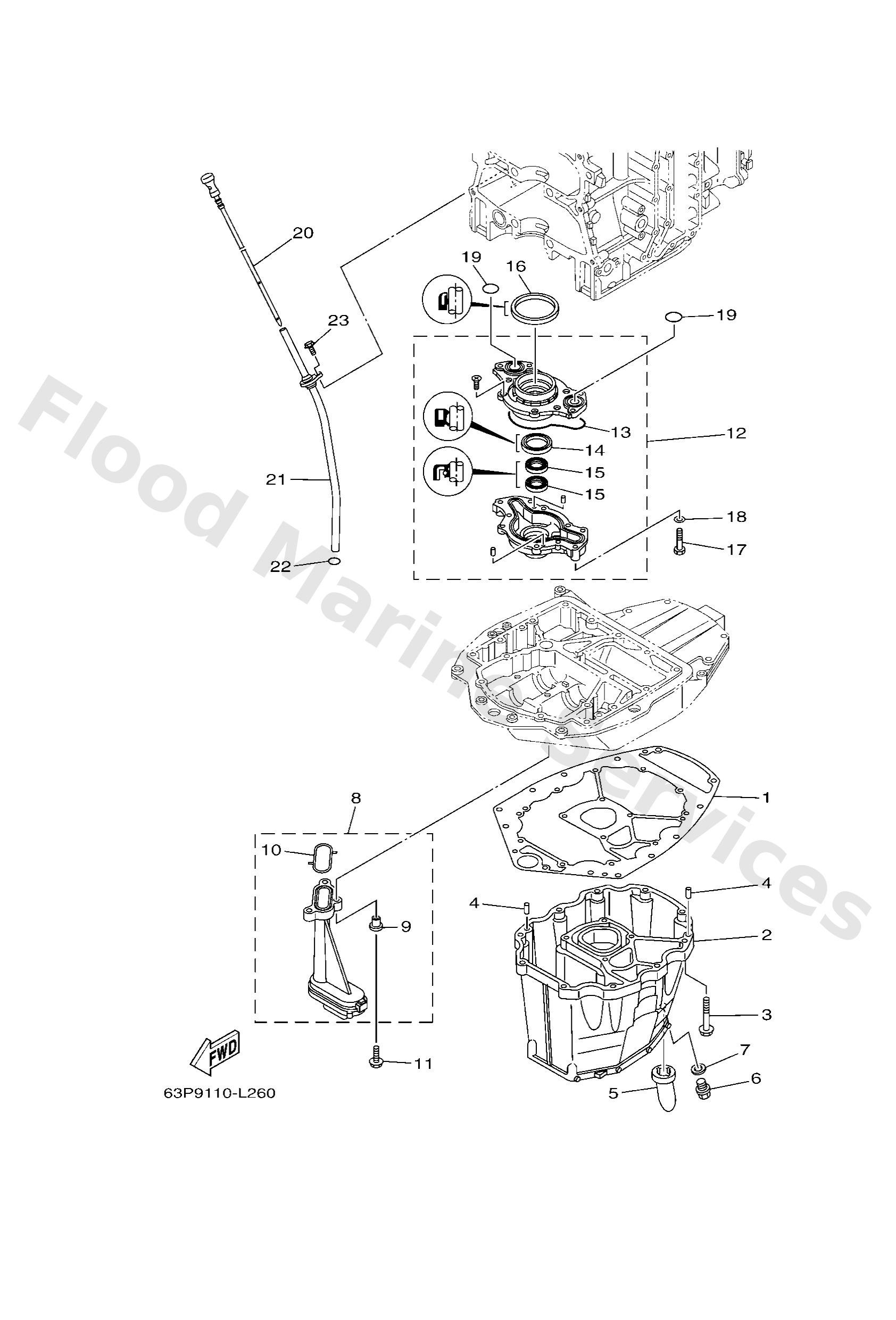 Yamaha 63P133000200 Oil pump assy