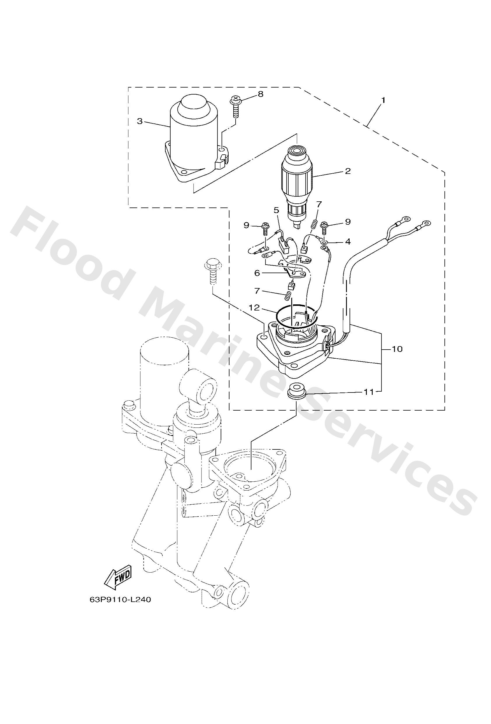 Yamaha 63P438802100 Motor assy