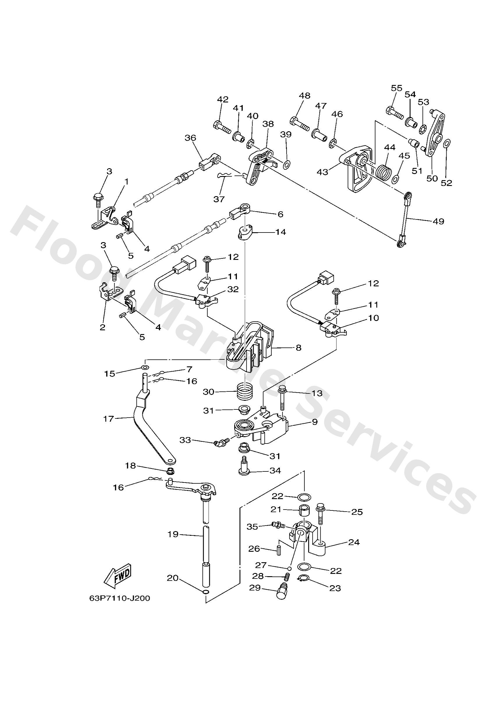 Yamaha 63P441200100 Handle gear shift assy