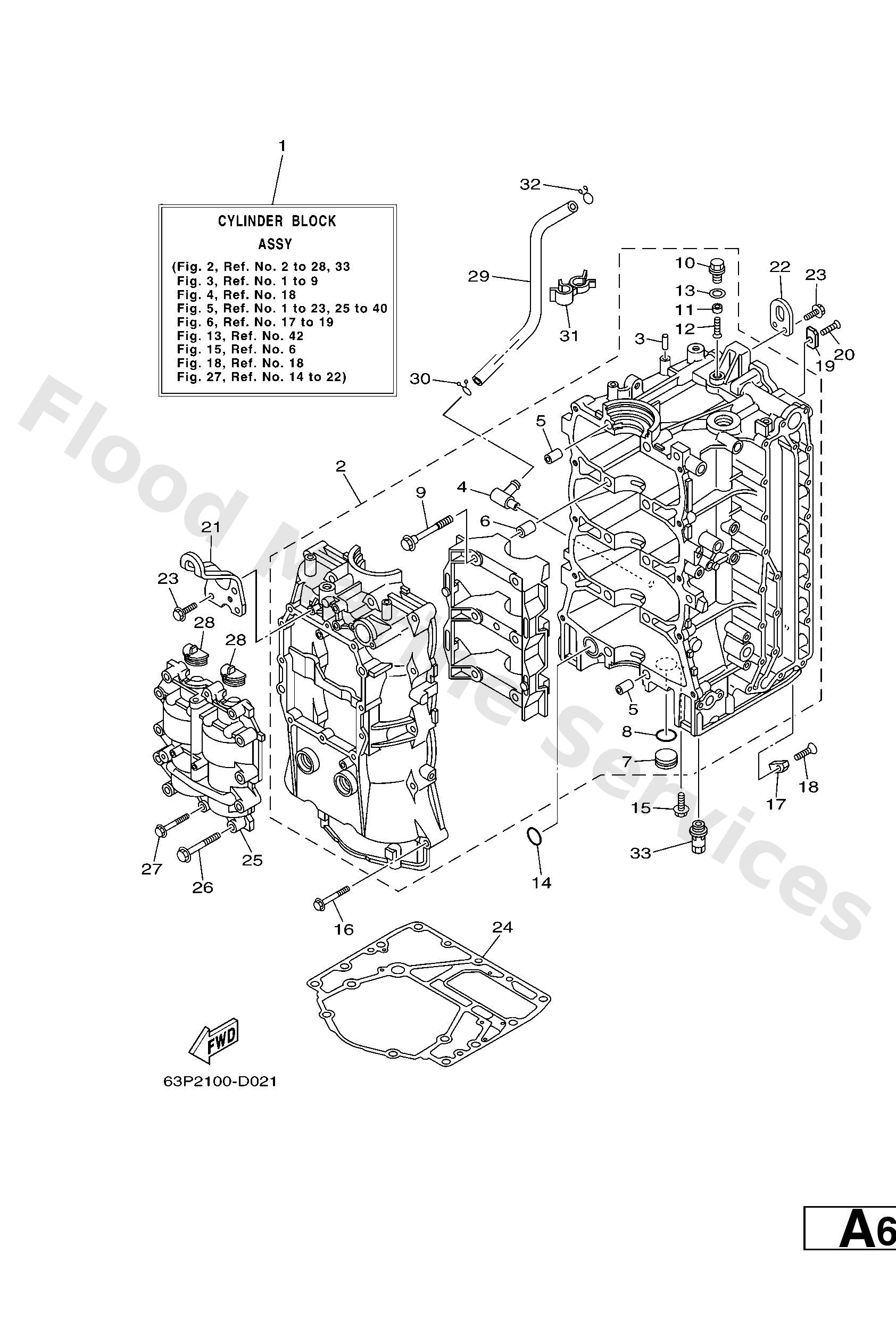 Yamaha 63PW1510001S Crankcase assy