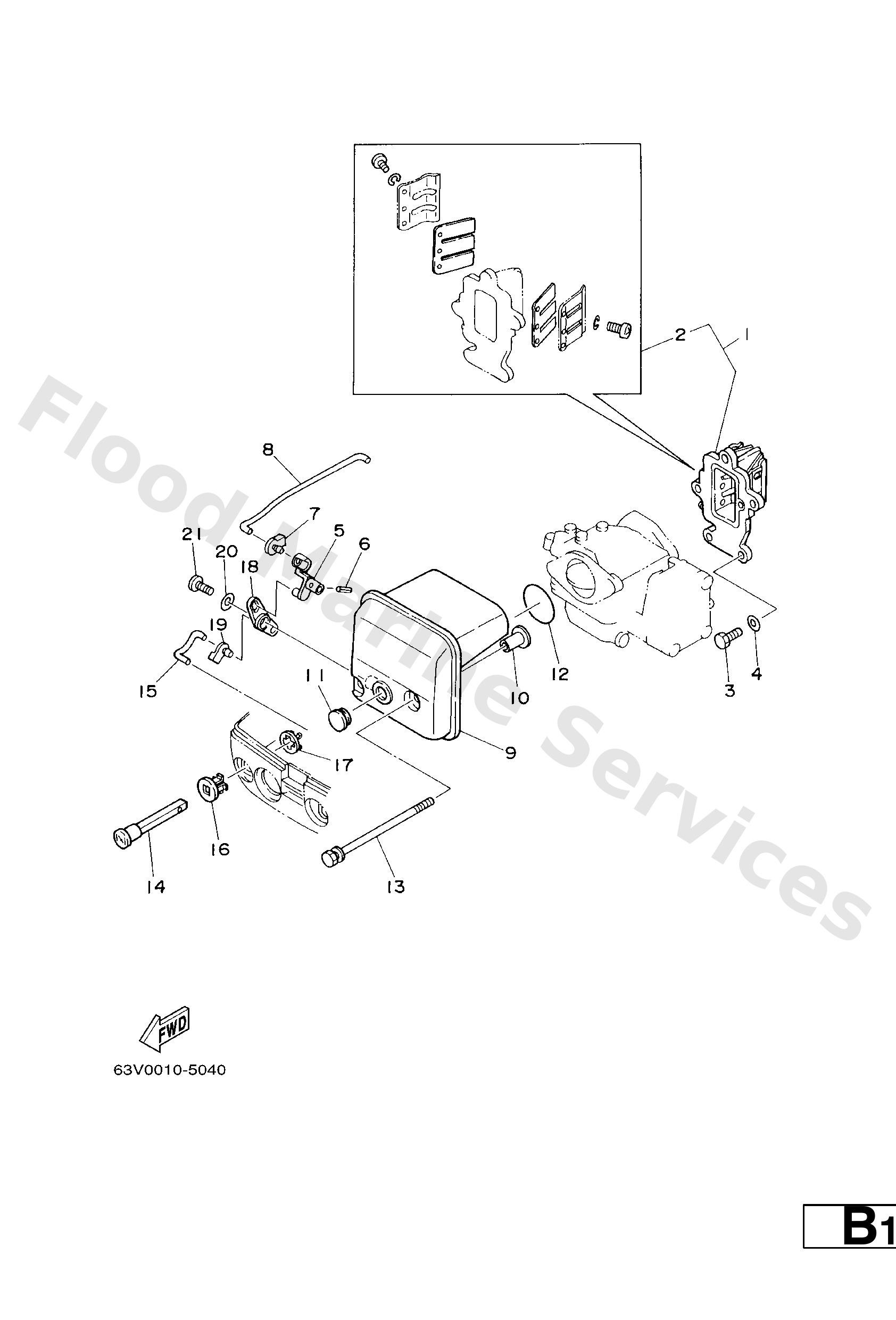 Yamaha 63V144400000 Silencer assy, intake