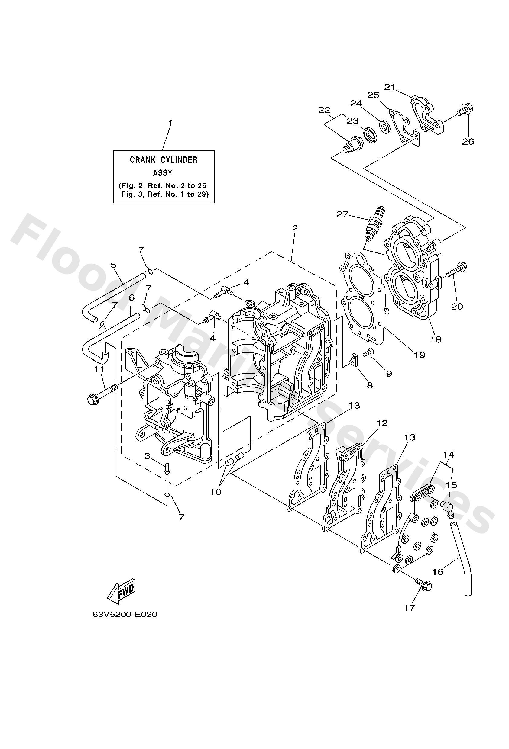 Yamaha 63V151000200 Crankcase assy