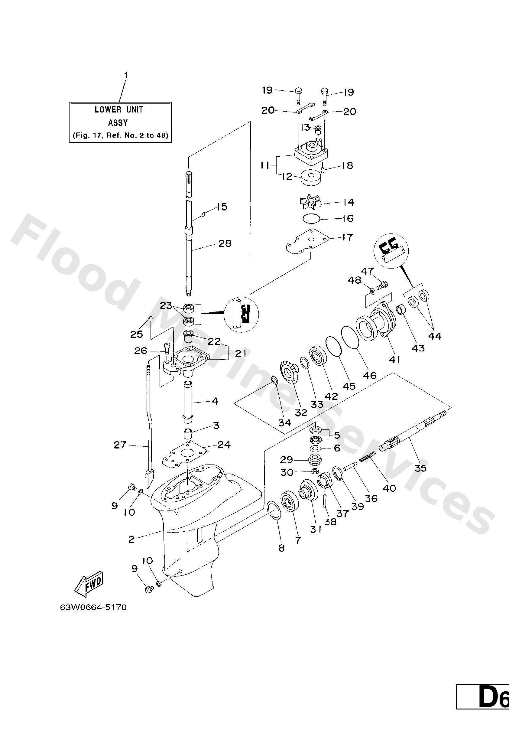 Yamaha 63V45311014D Casing, lower
