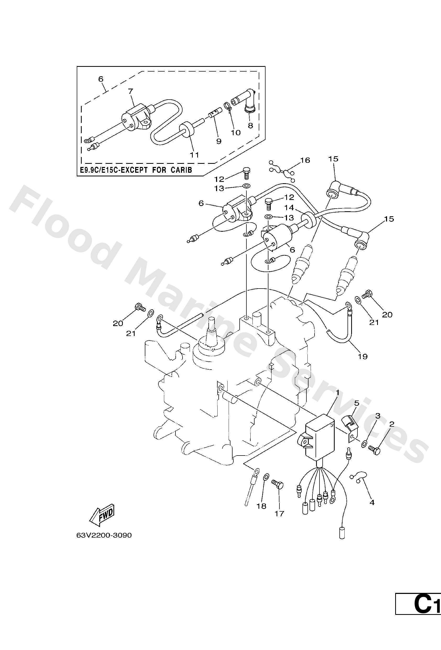 Yamaha 63V855400100 C.d.i. unit assy