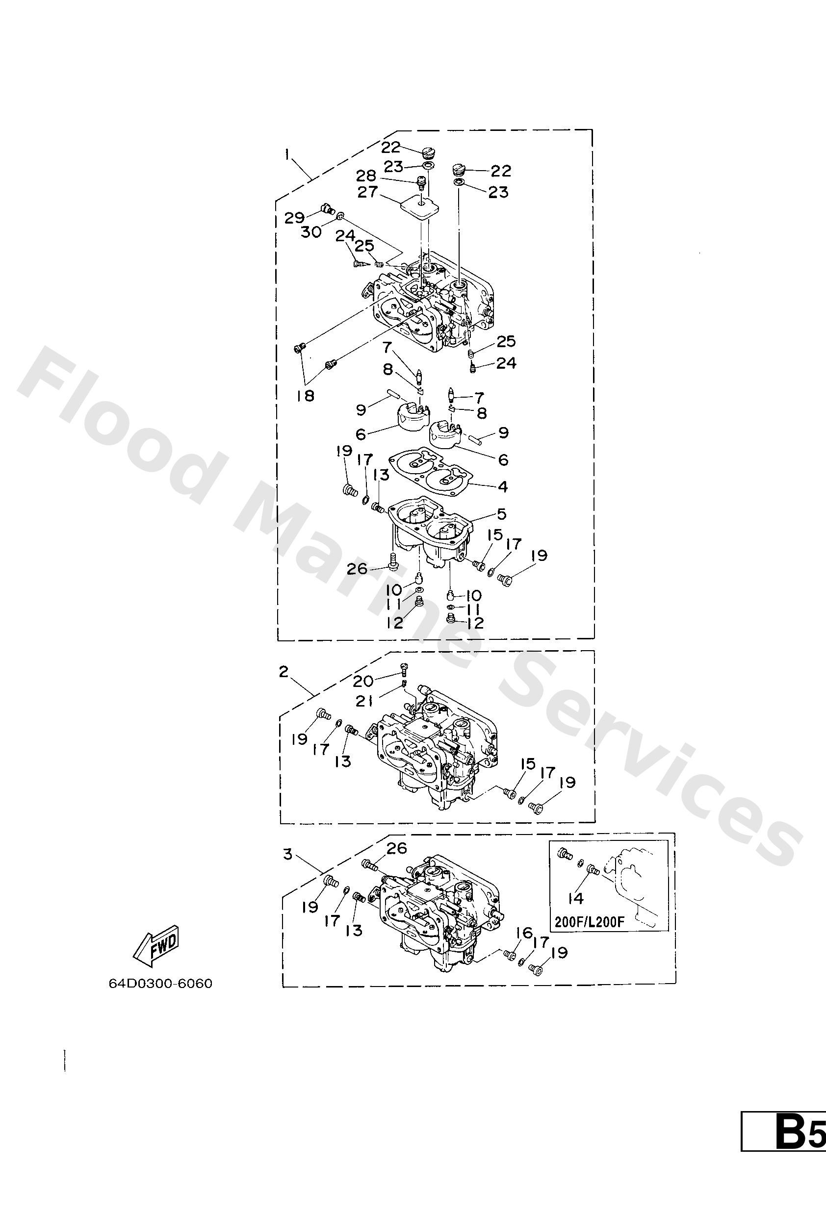 Yamaha 64E143010200 Carburetor assy 1 (64e-03)