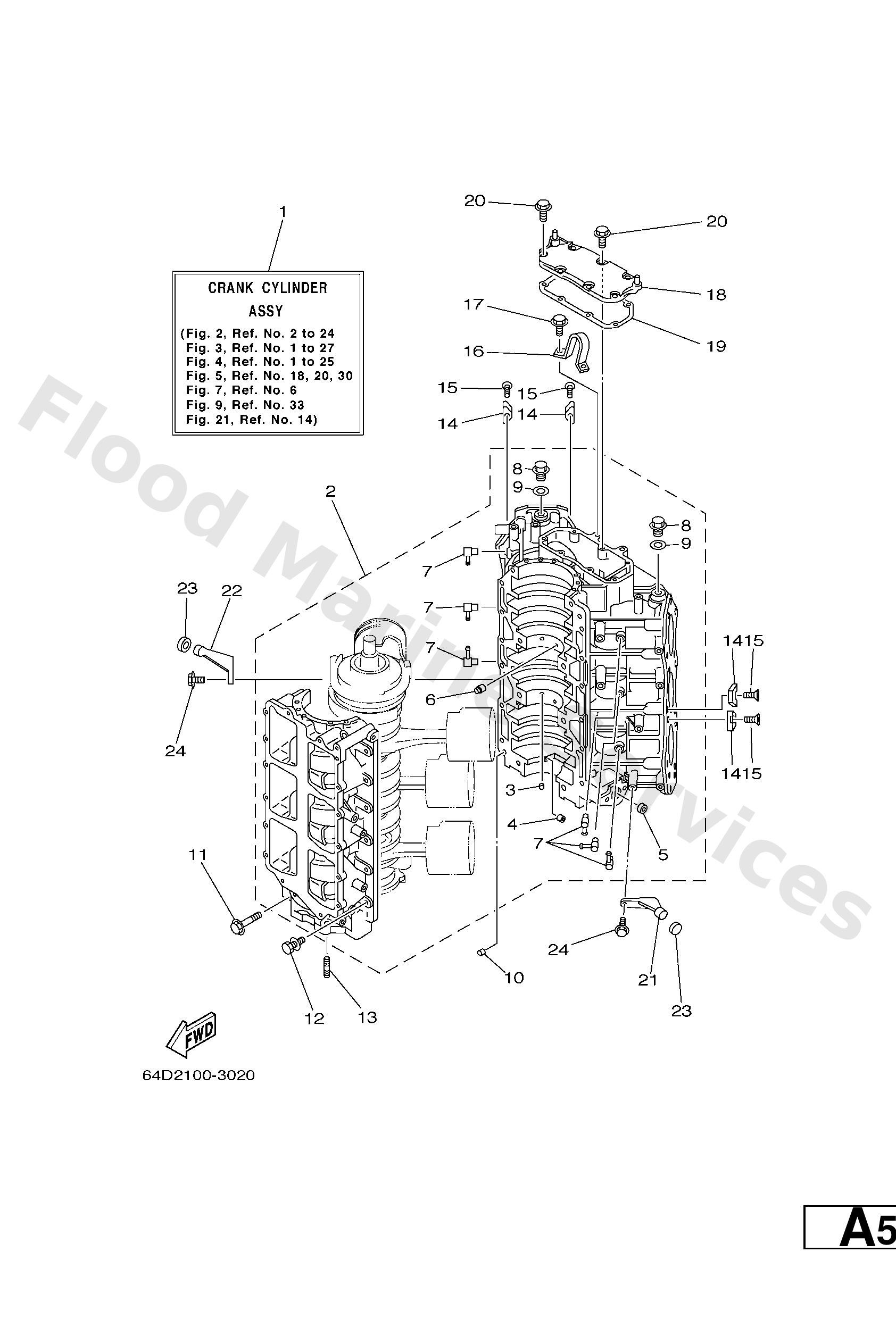 Yamaha 64E15100011S Crankcase assy