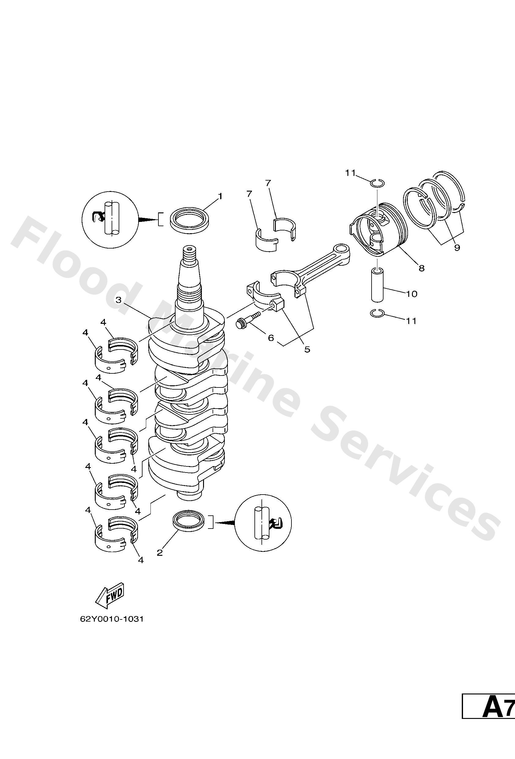 Yamaha 64J116040000 Piston ring set (0.25mm o/s)