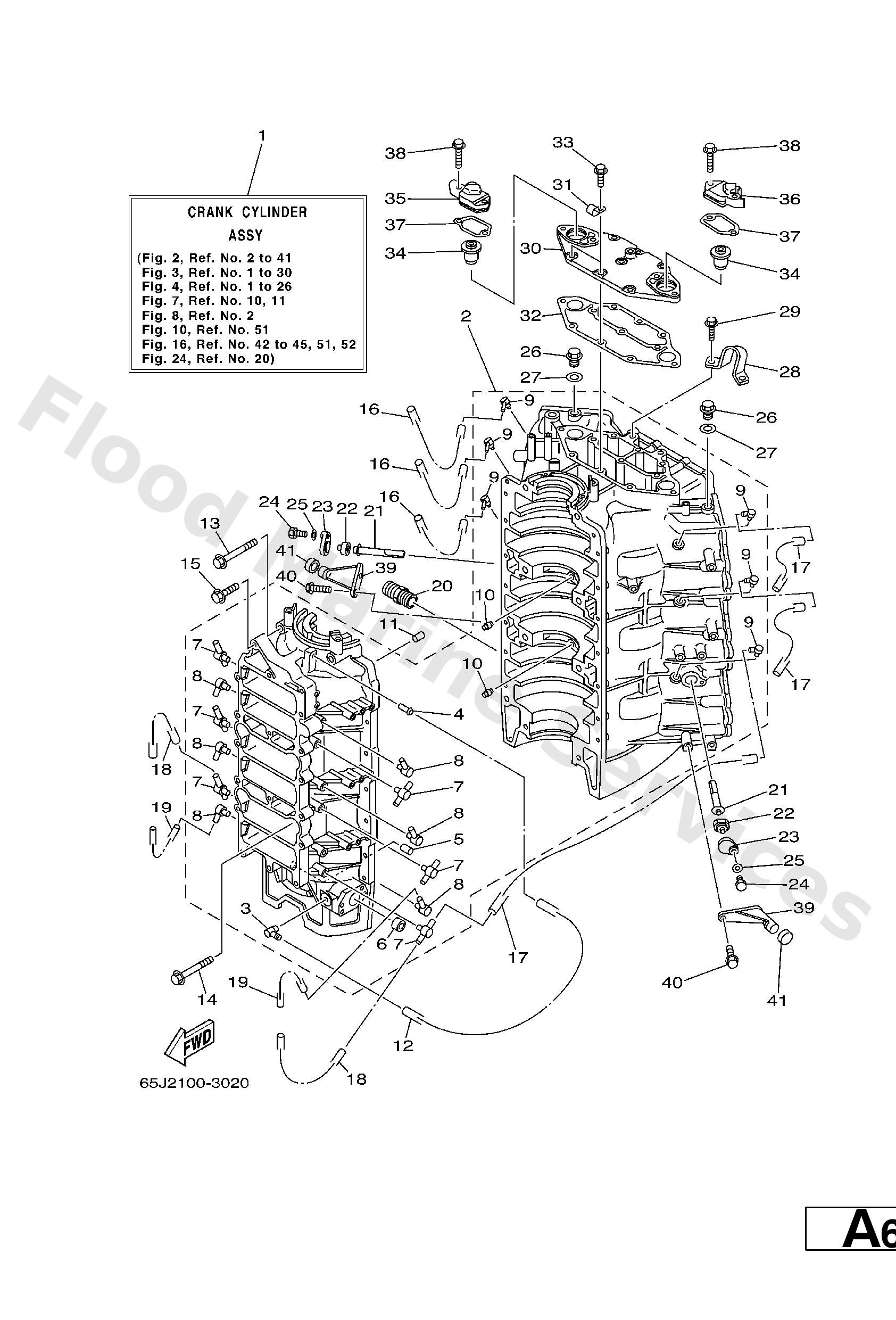 Yamaha 65L15100021S Crankcase assy