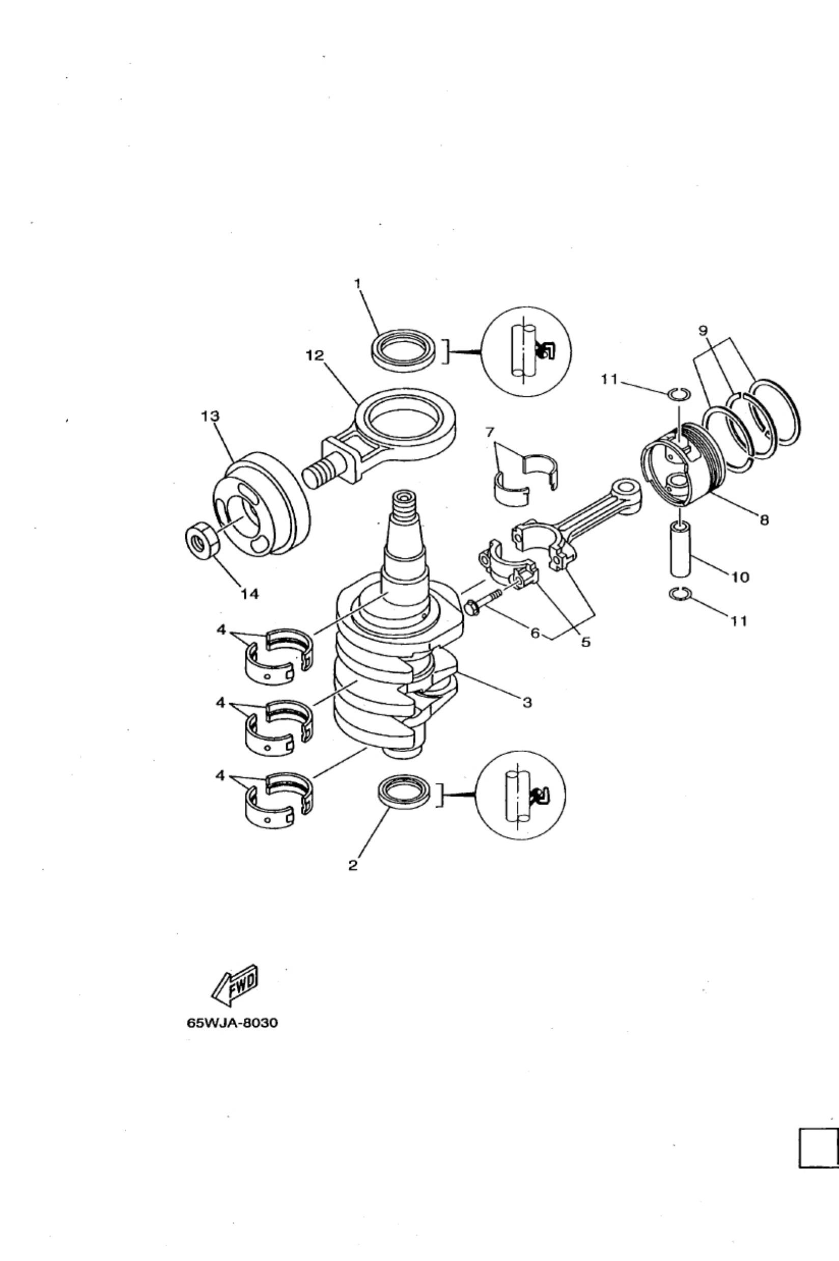 Yamaha 65W114110000 Crankshaft