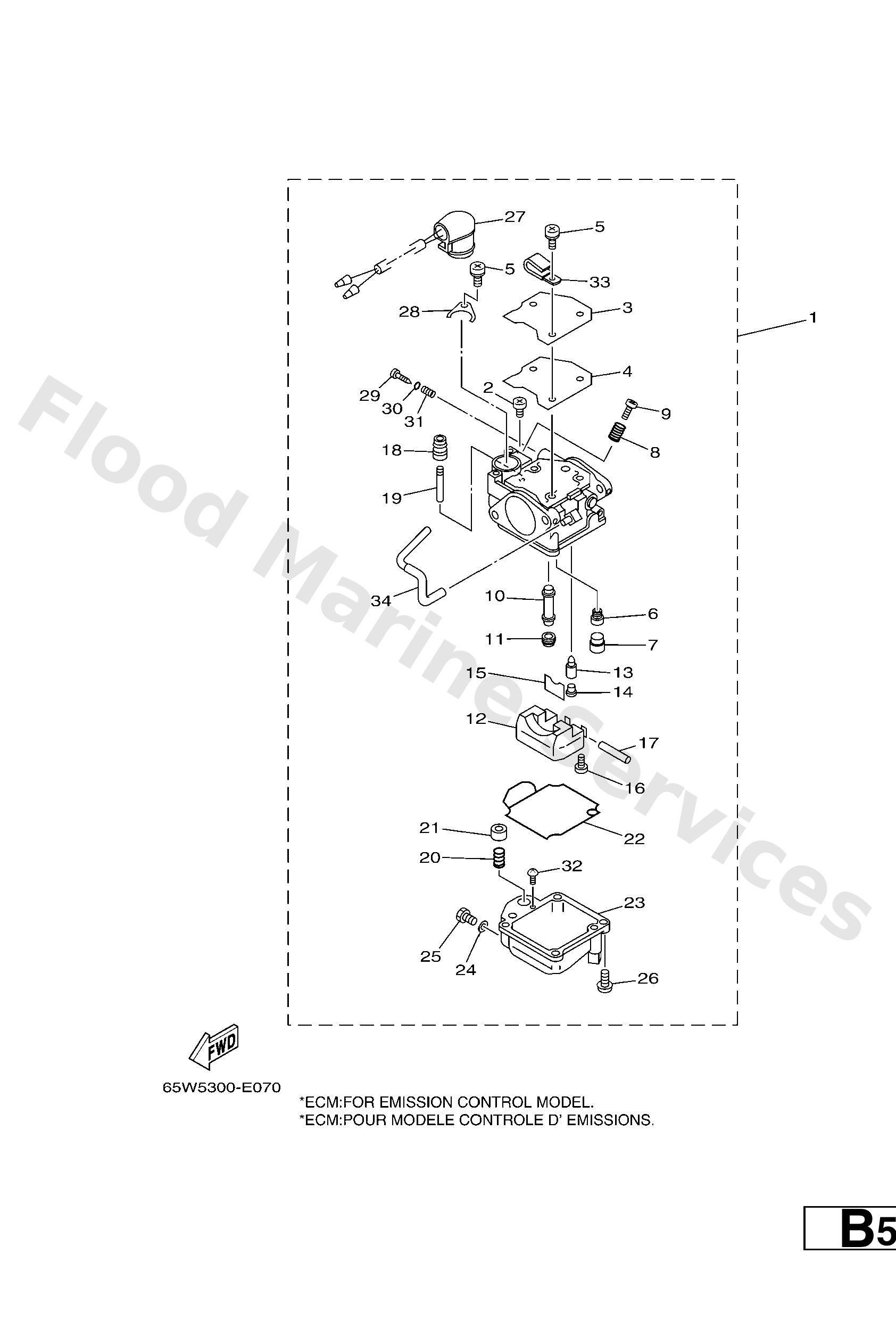 Yamaha 65W149019000 Carburetor assy 1
