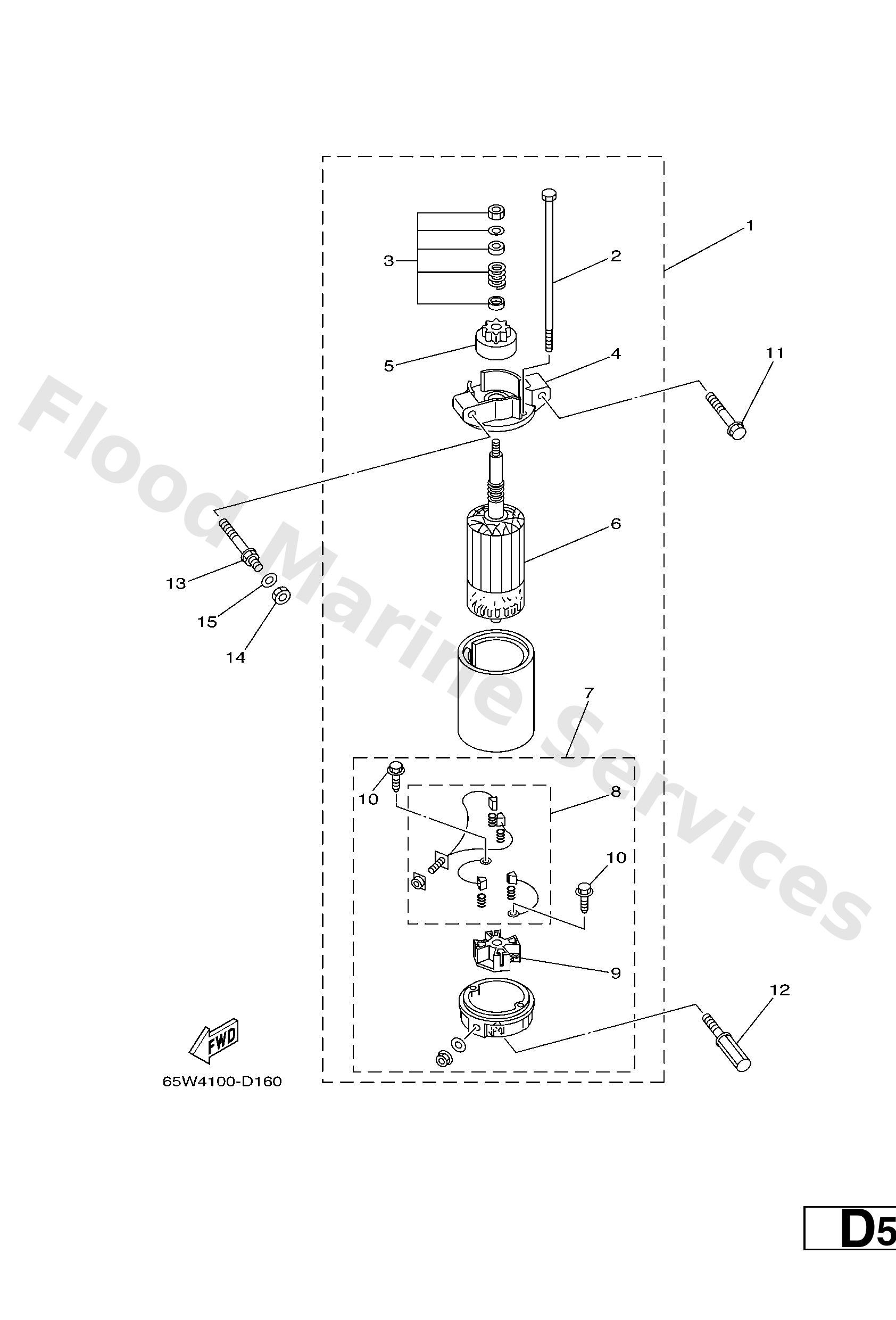 Yamaha 65W818000200 Starting motor assy