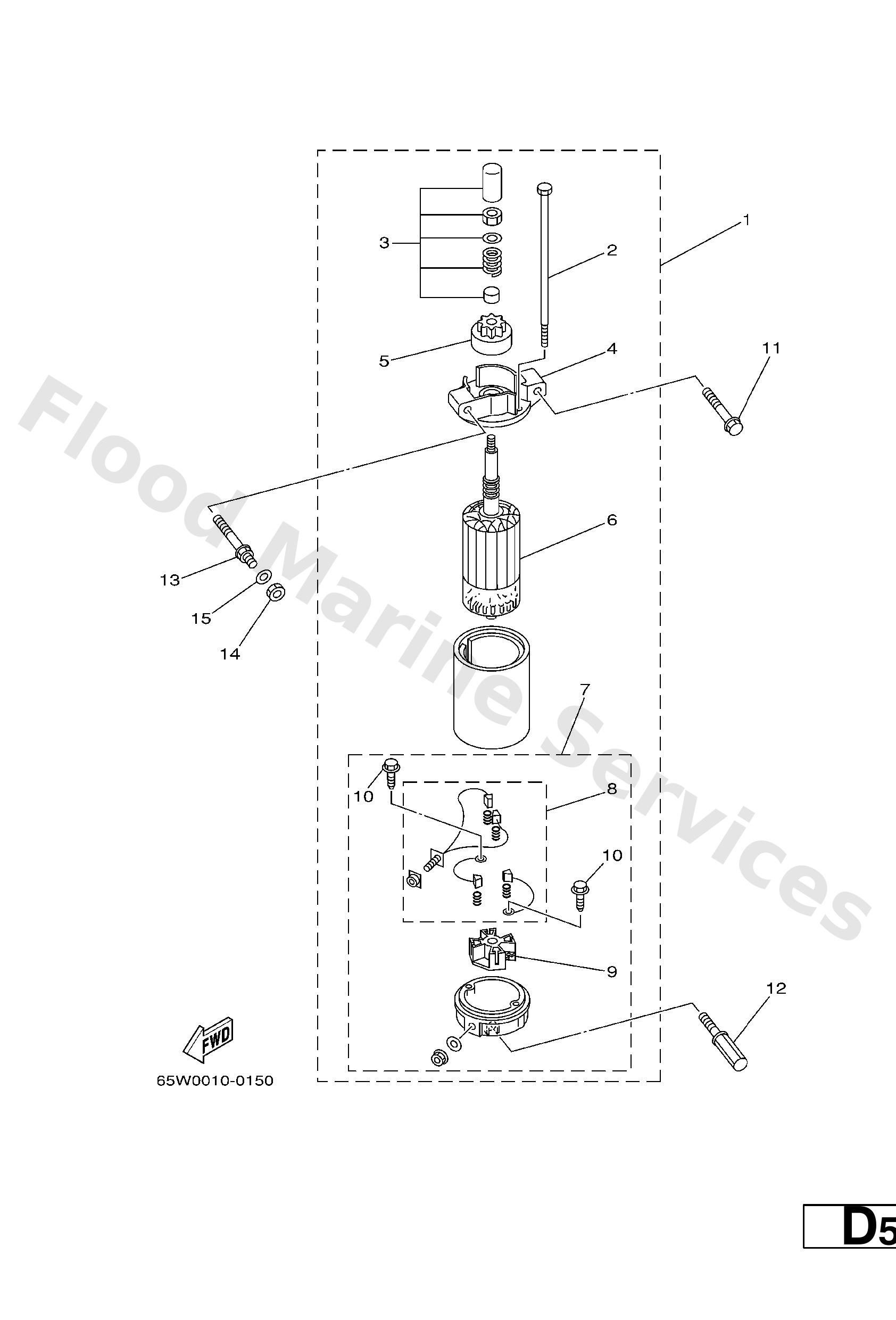Yamaha 65W818070000 Gear assy, starting motor