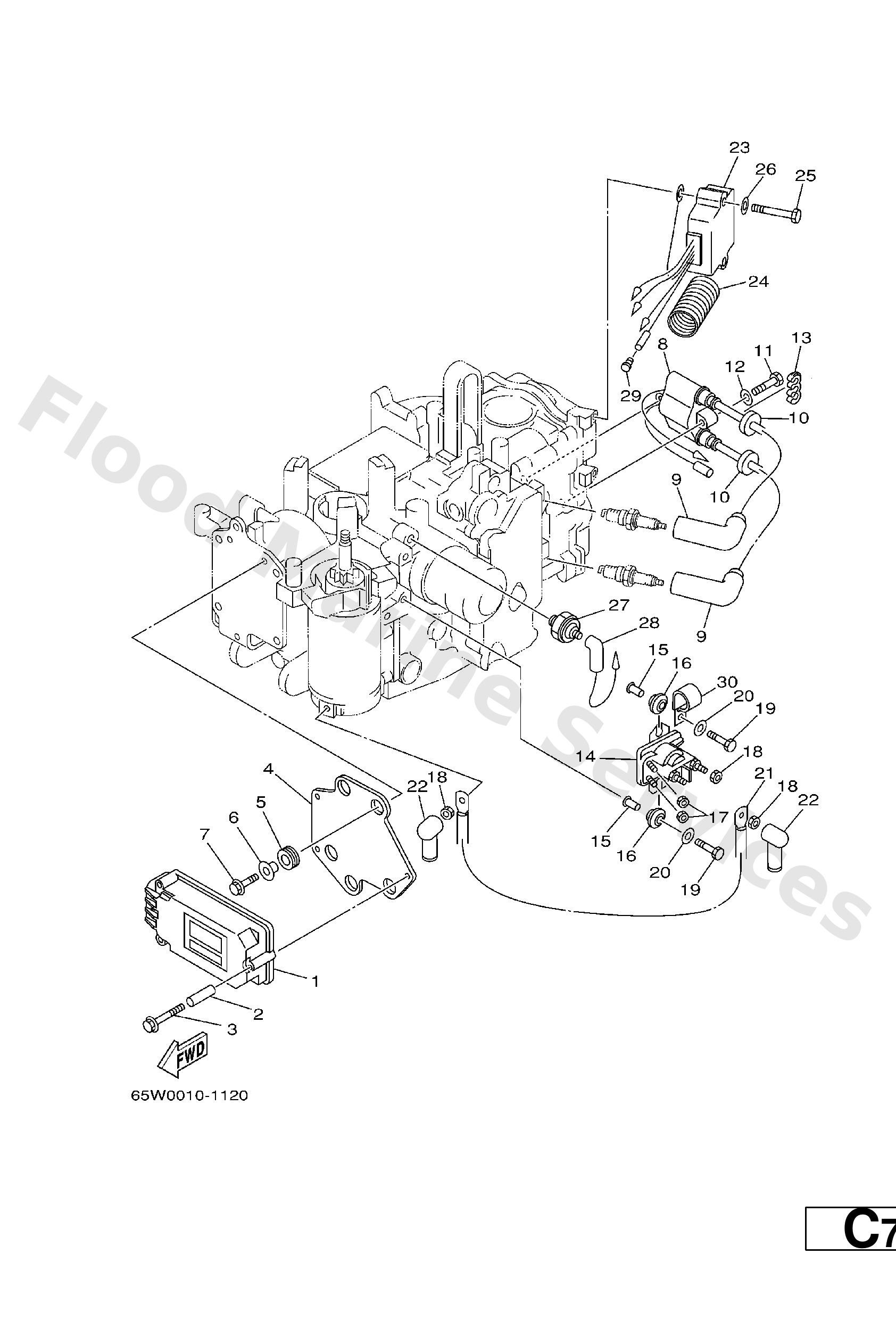 Yamaha 65W855401200 C.d.i. unit assy