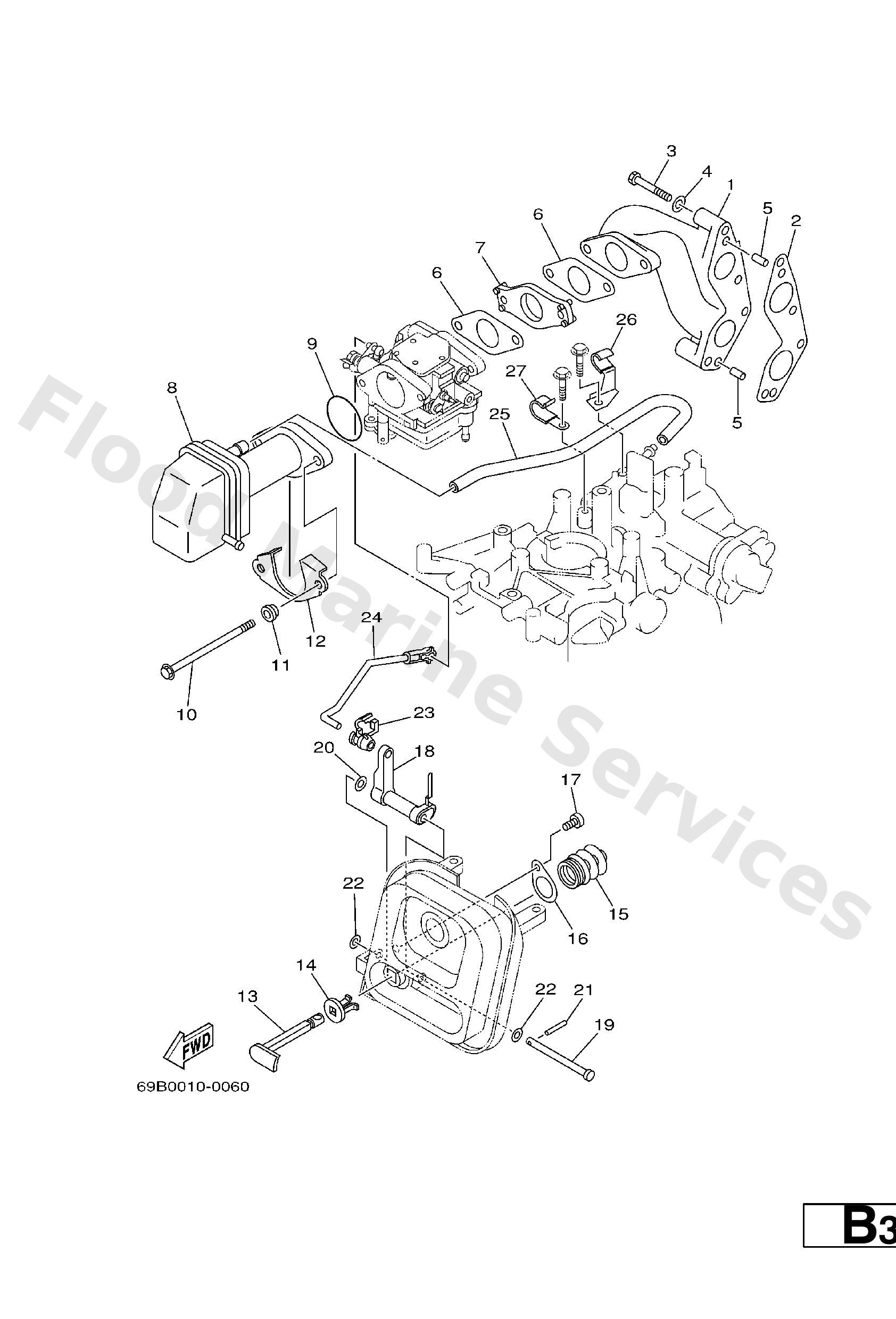 Yamaha 66M144400000 Silencer assy, intake