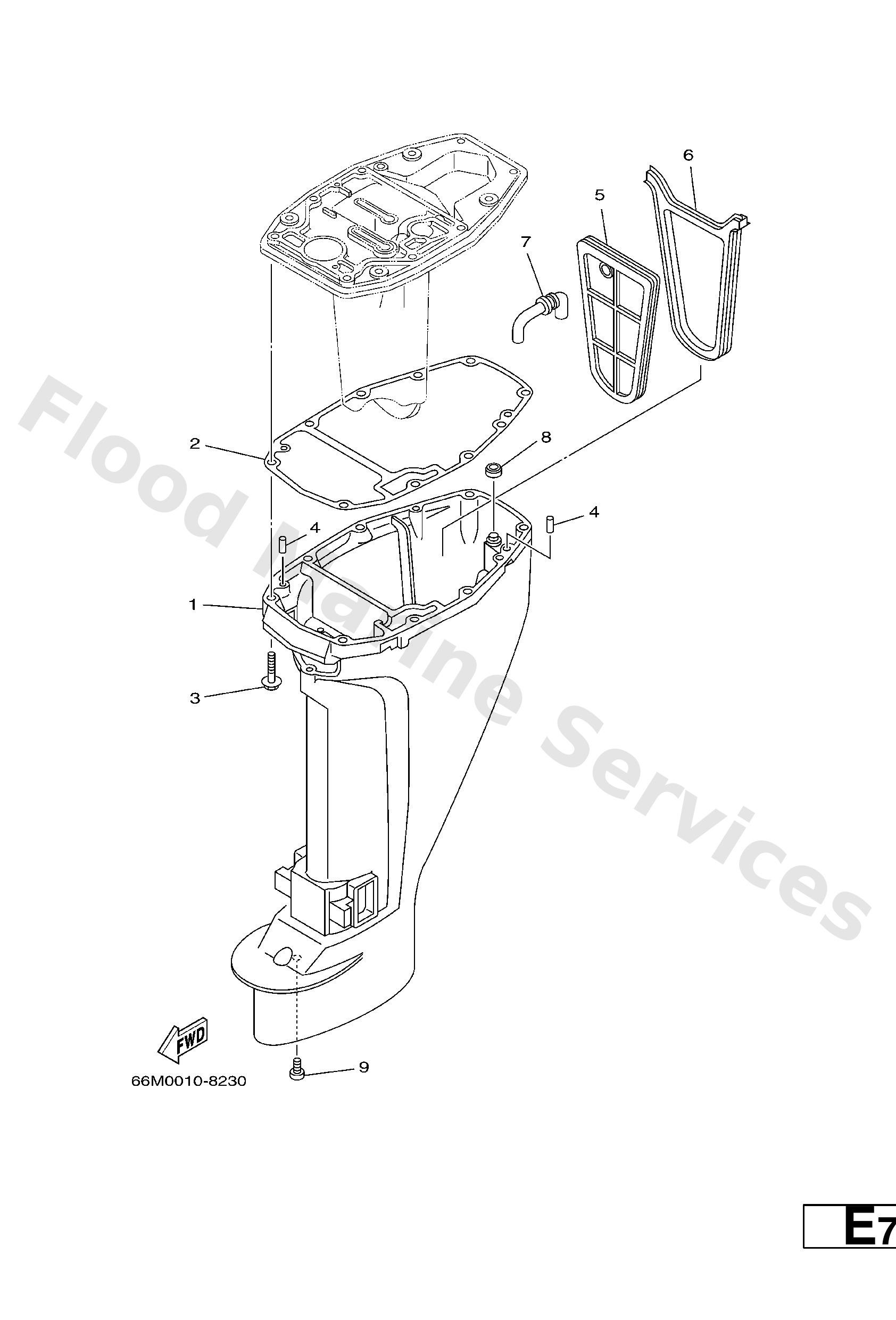 Yamaha 66M451150000 Gasket, upper casing