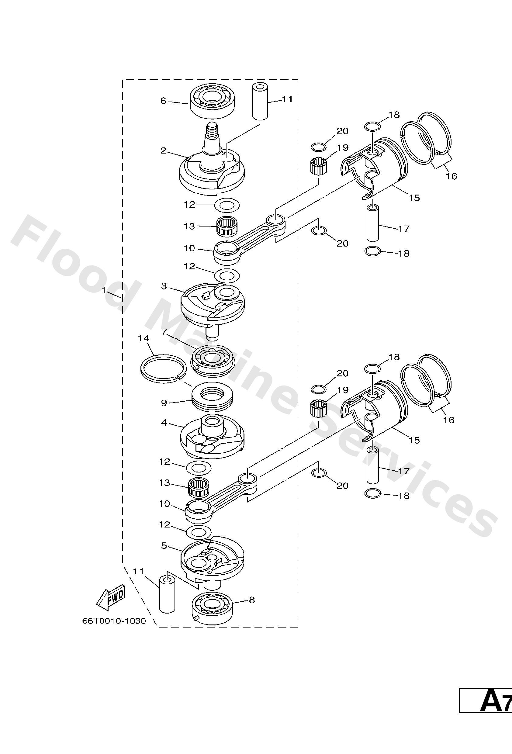 Yamaha 66T114000100 Crankshaft assy