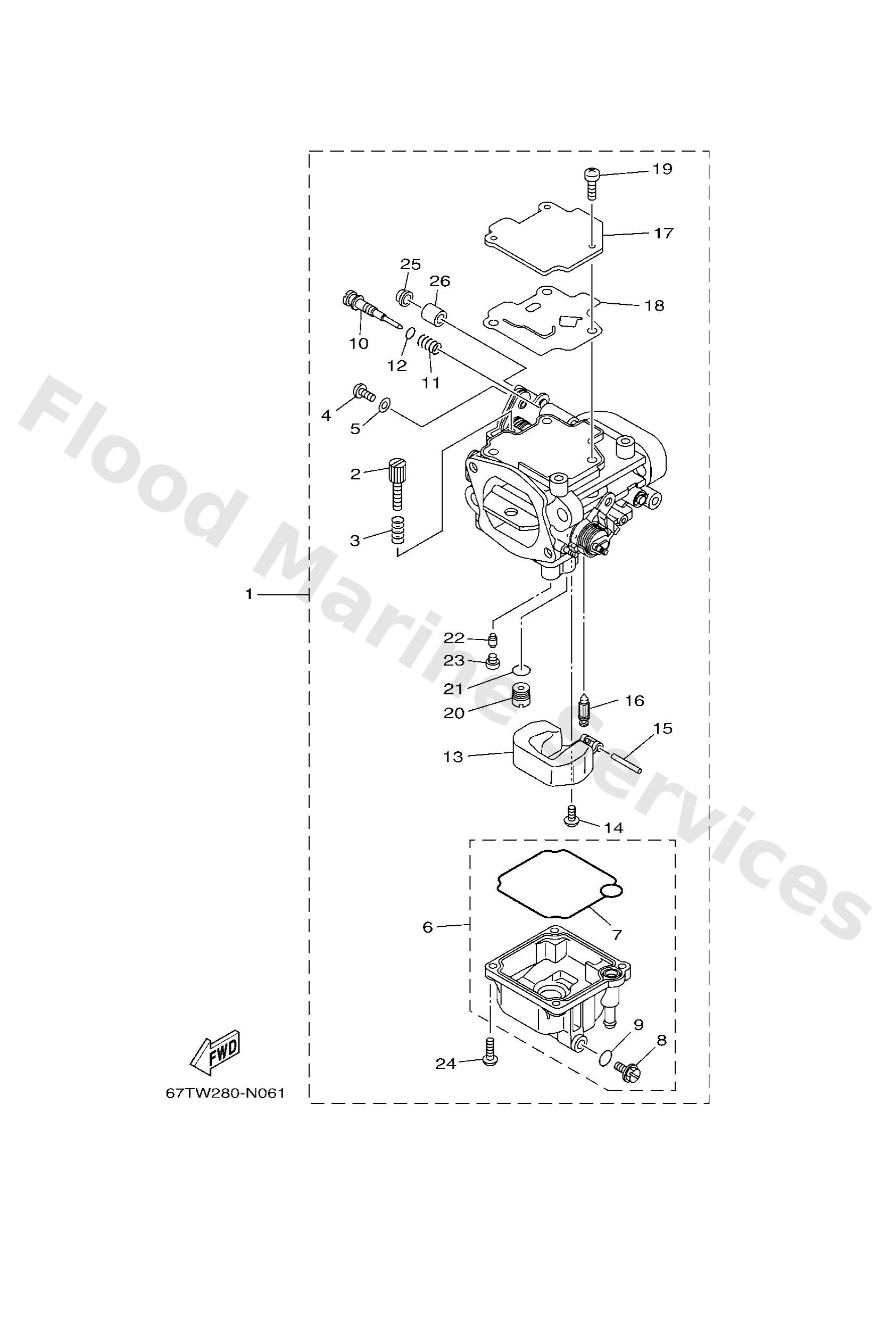 Yamaha 66T143016000 Carburetor assy 1