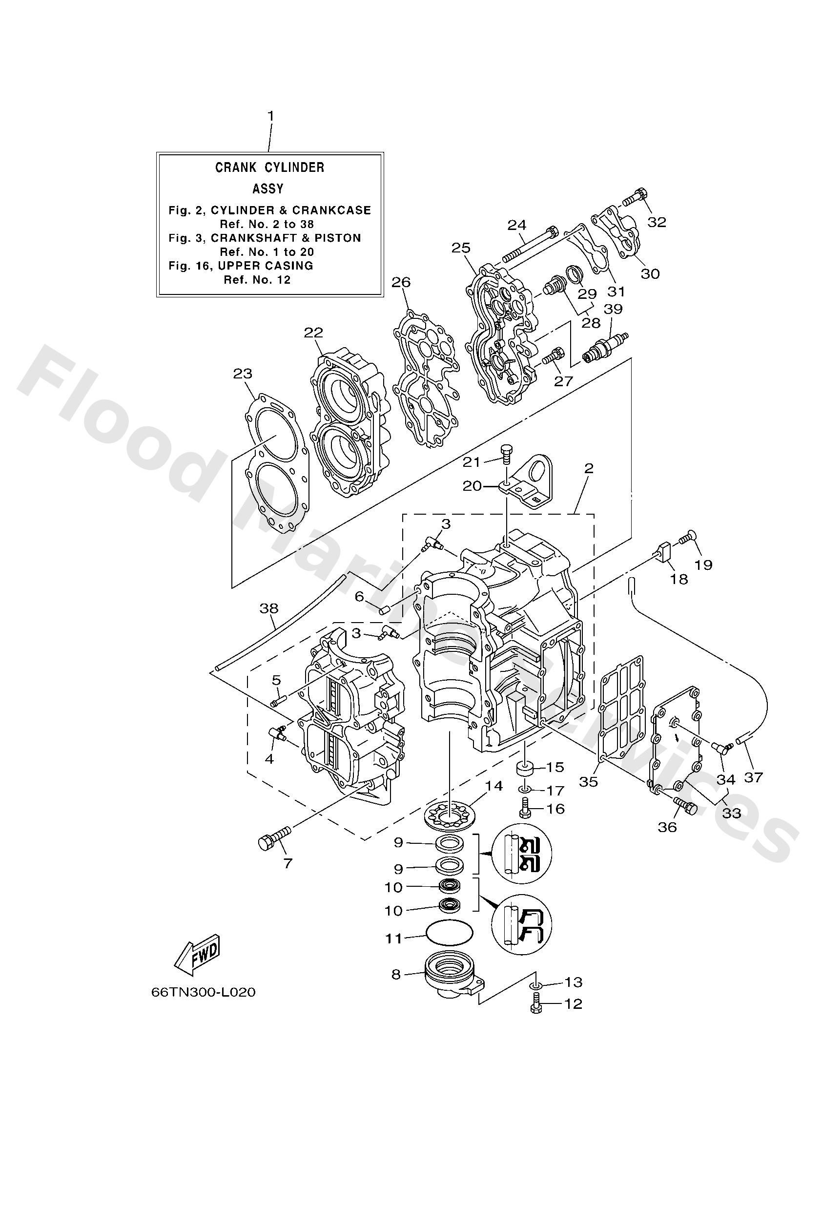 Yamaha 66T151000200 Crankcase assy