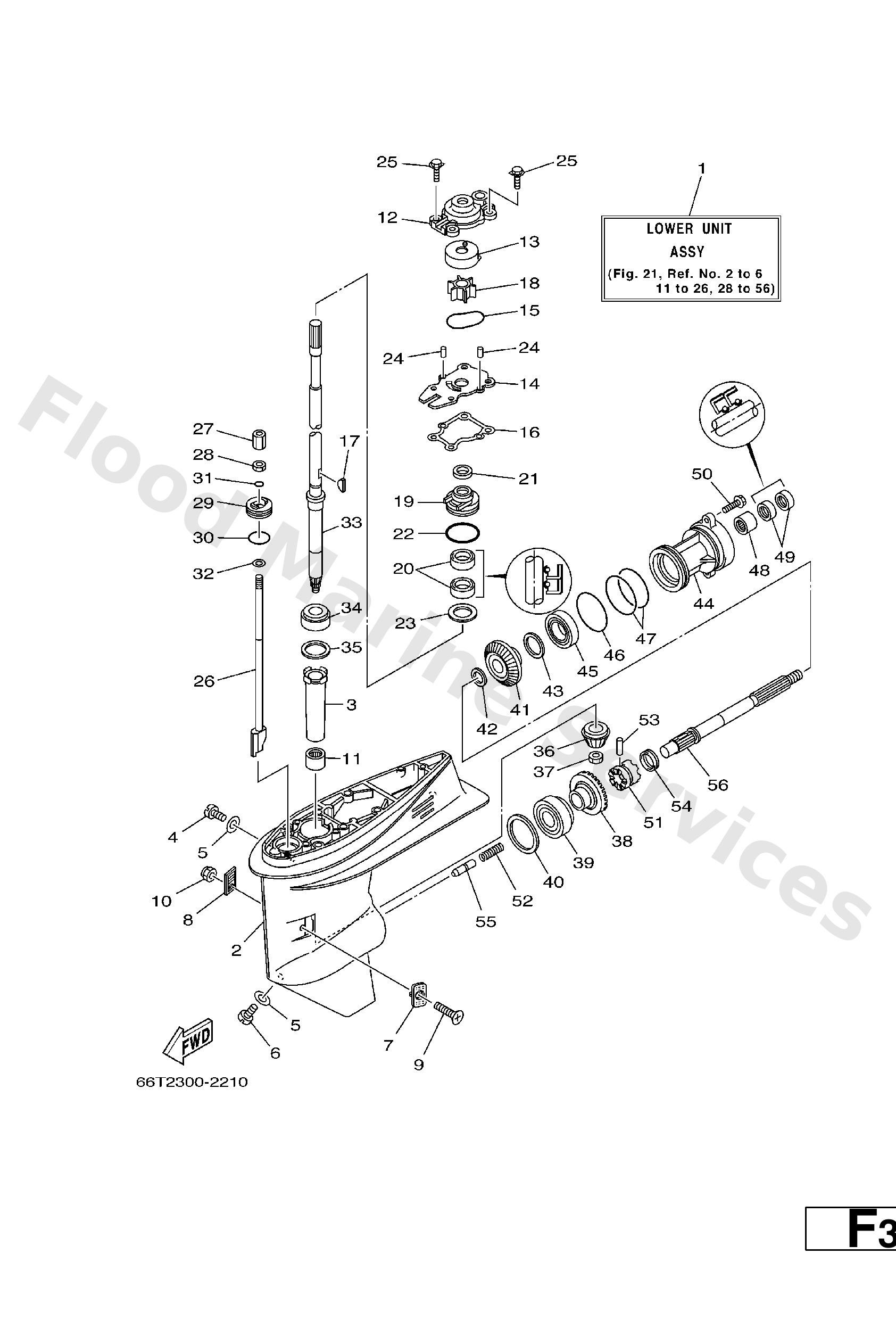 Yamaha 66T45311014D Casing, lower