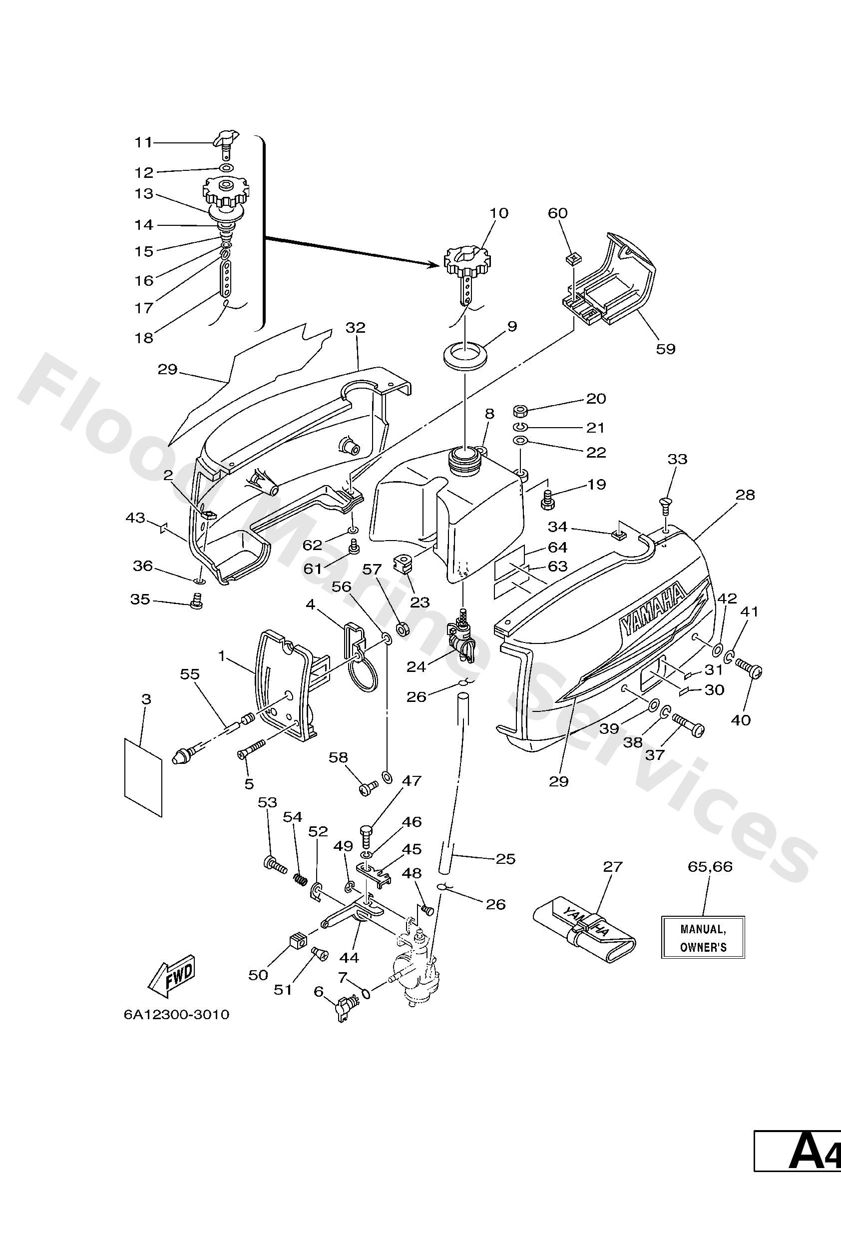 Yamaha 6A1144410200 Silencer, intake 2