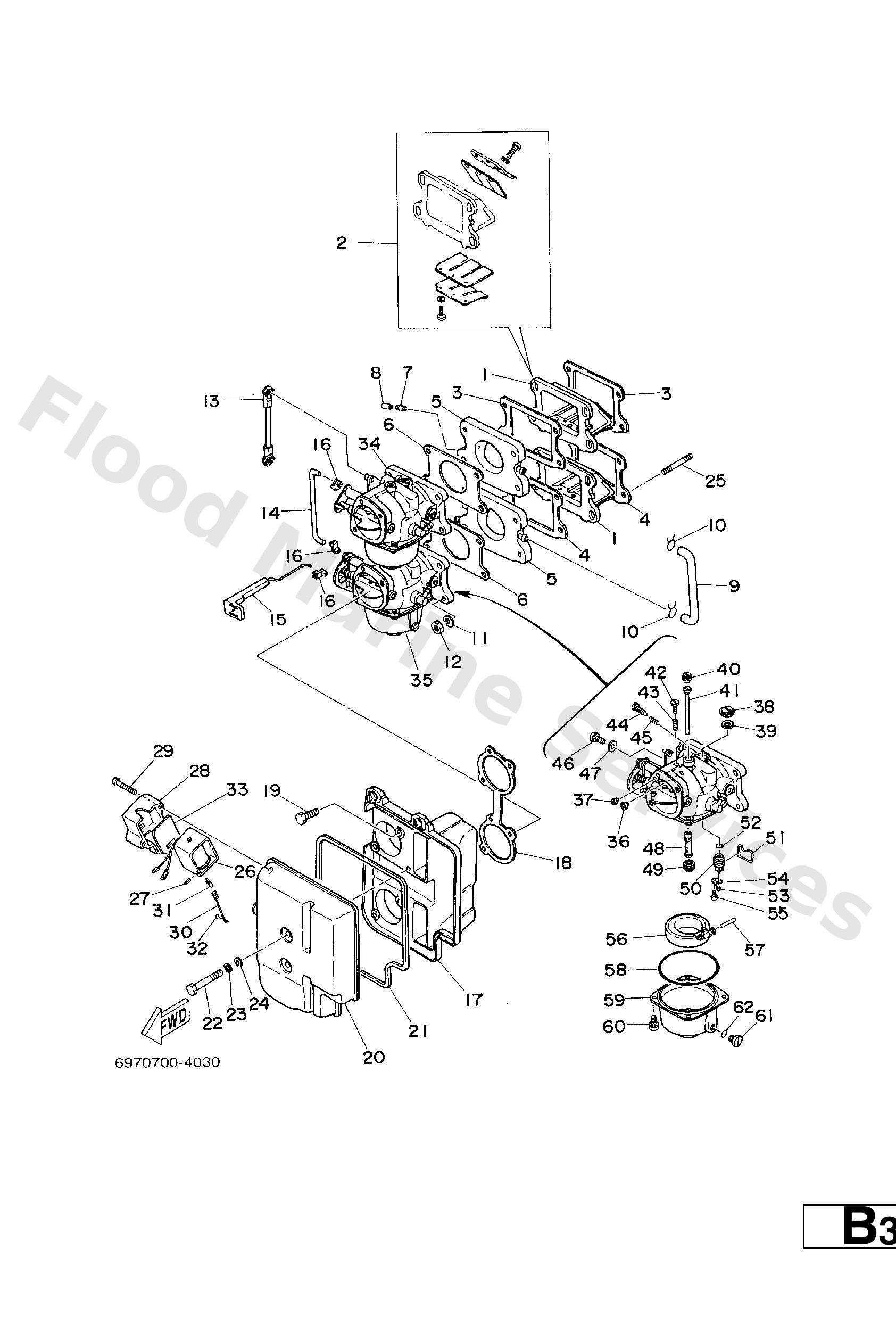 Yamaha 6A3145010400 Carburetor assy 1