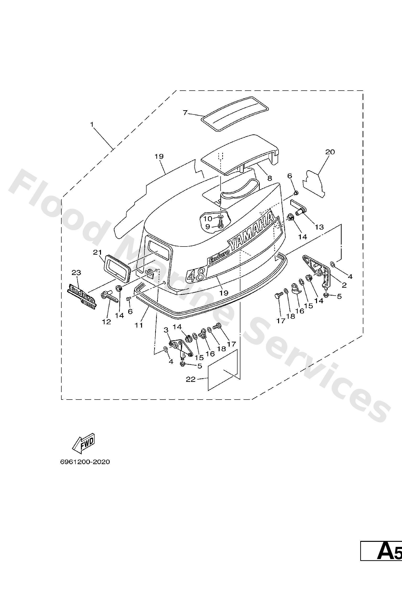 Yamaha 6A342610J04D Top cowling assy