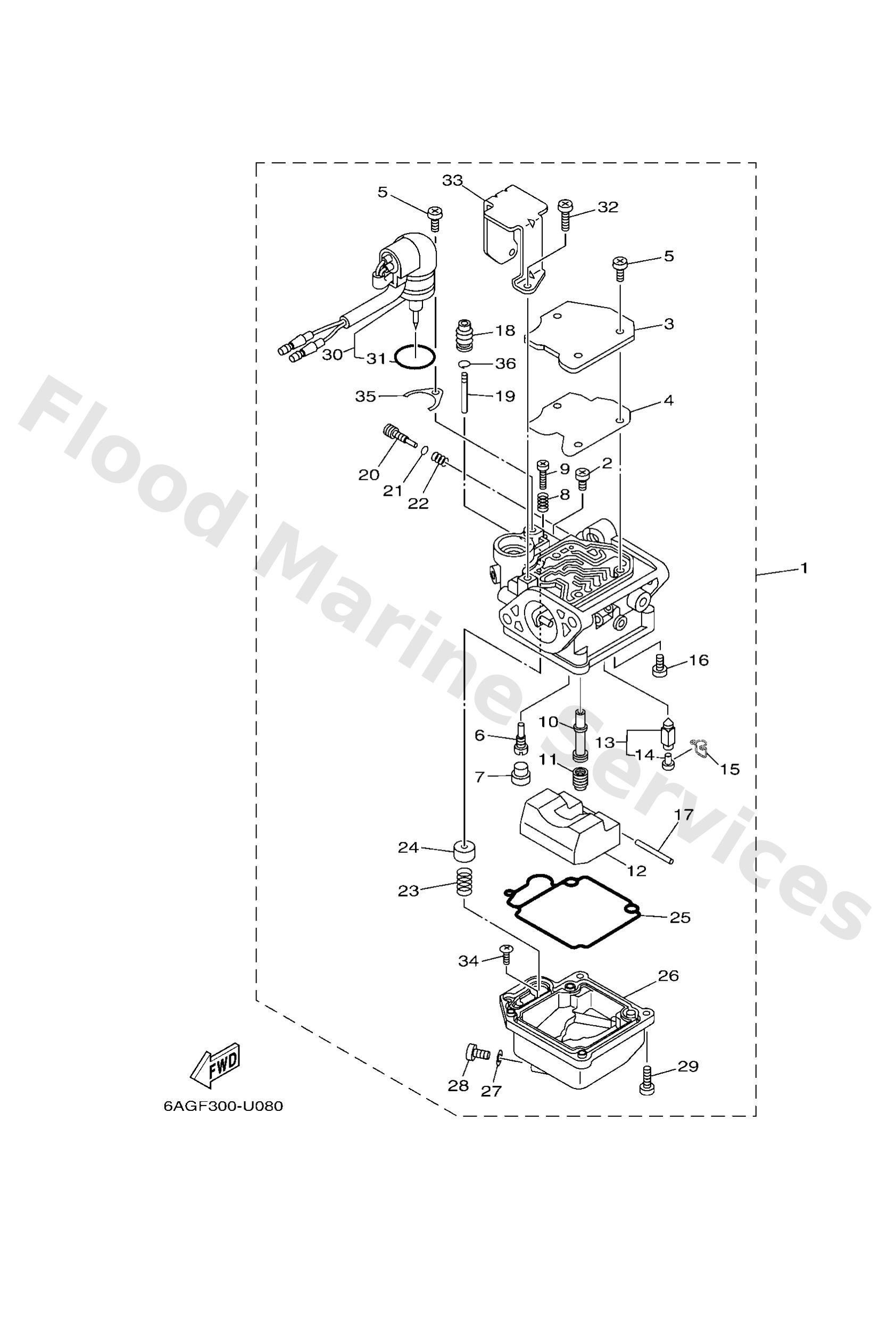 Yamaha 6AG14301K500 Carburetor assy 1