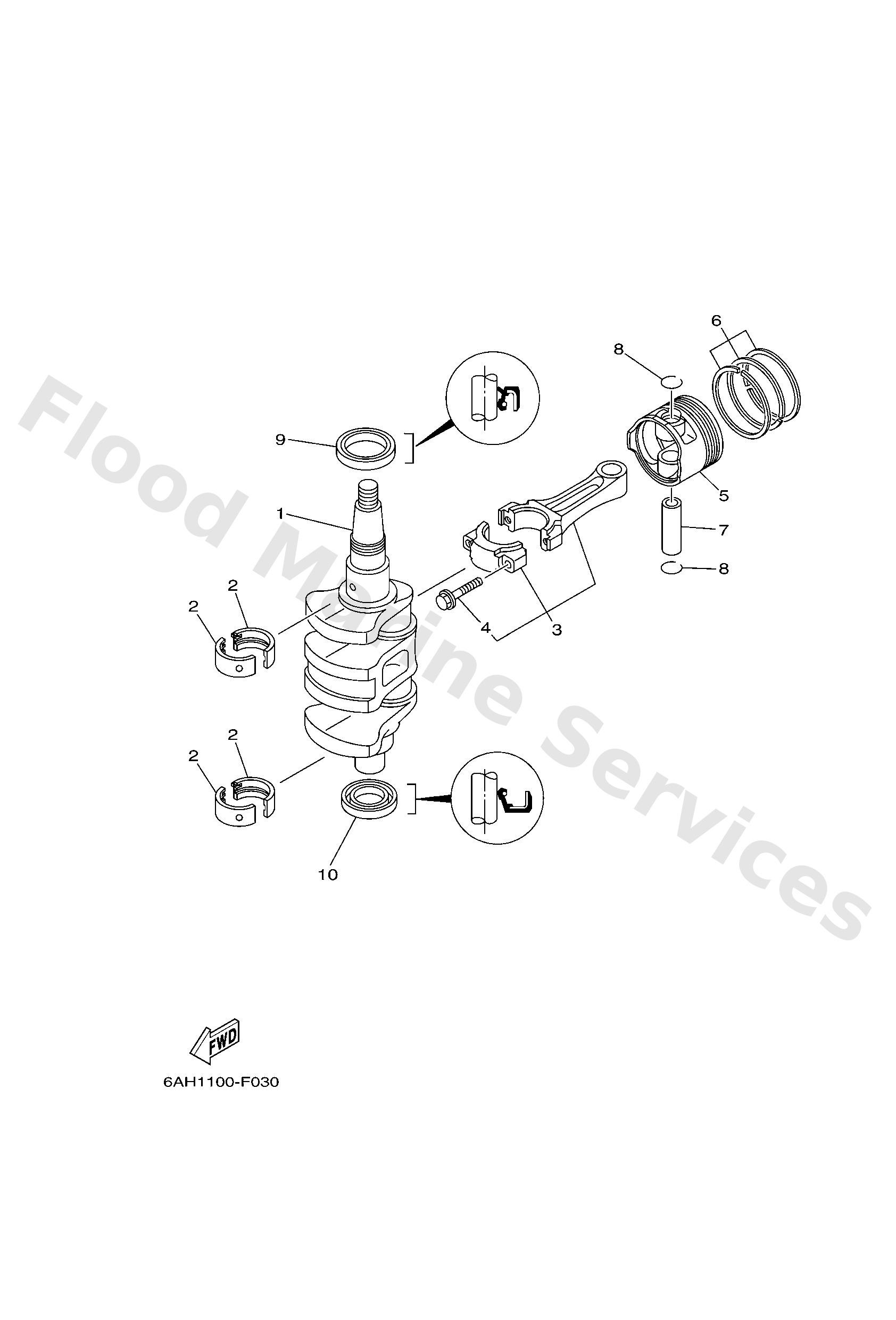 Yamaha 6AH114110000 Crankshaft