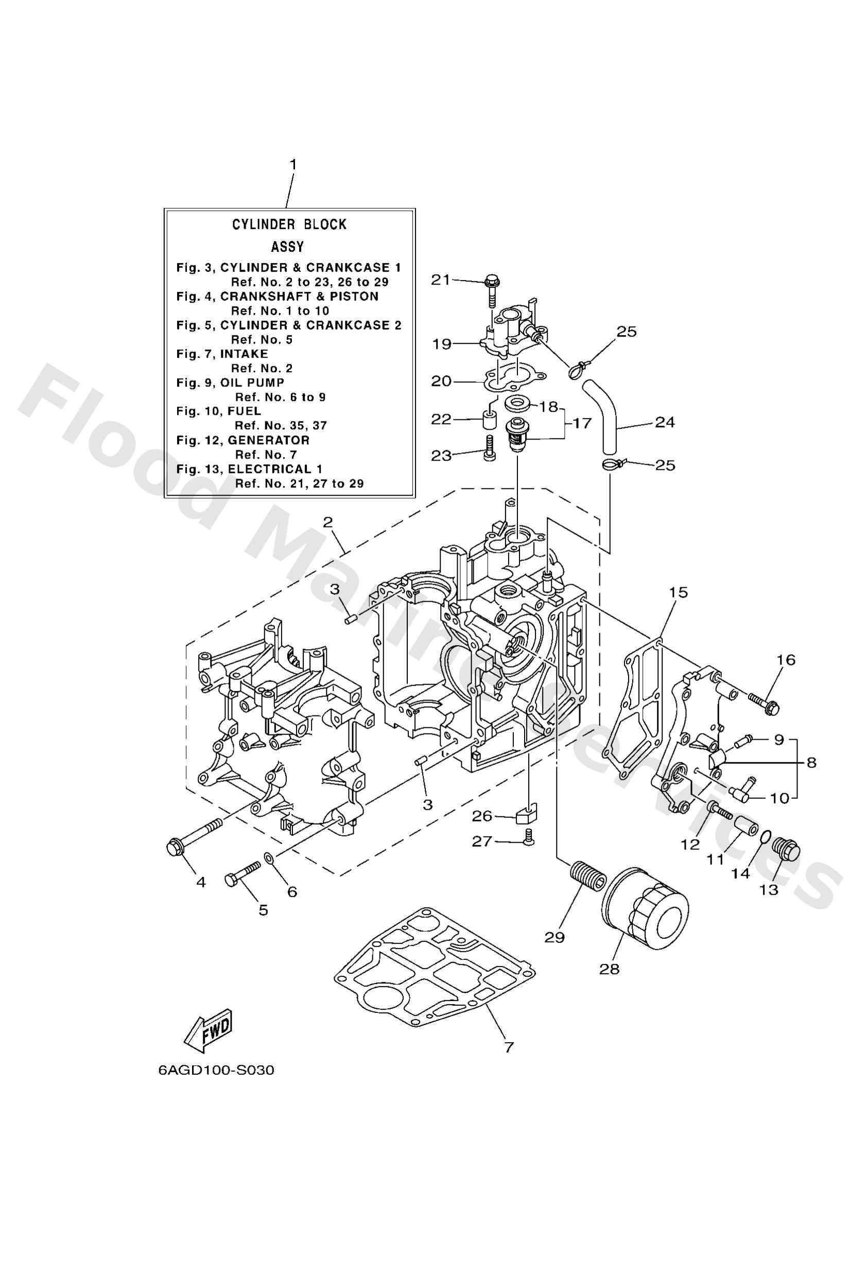 Yamaha 6AH151000100 Crankcase assy