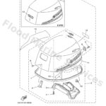 Genuine Yamaha 6AH4261A0000 - Top cowling w/o graphics (6ah) - Supplied by Flood Marine