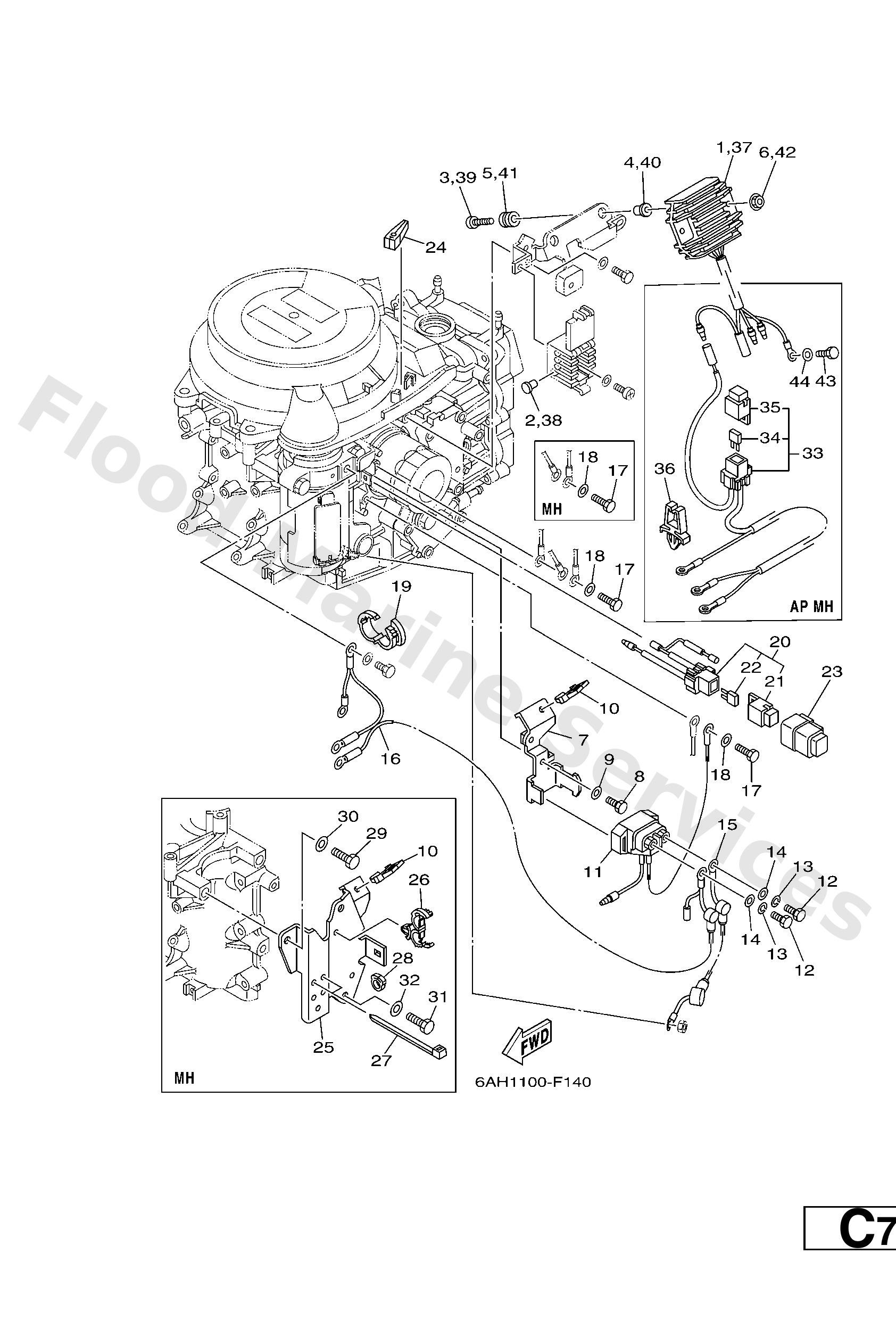 Yamaha 6AH821500000 Fuse holder assy