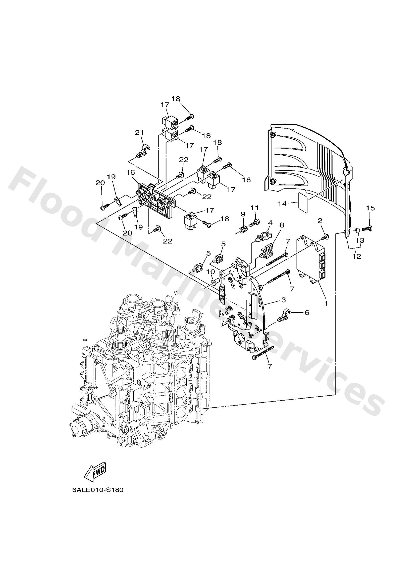 Yamaha 6AS8591A1400 Engine control unit assy