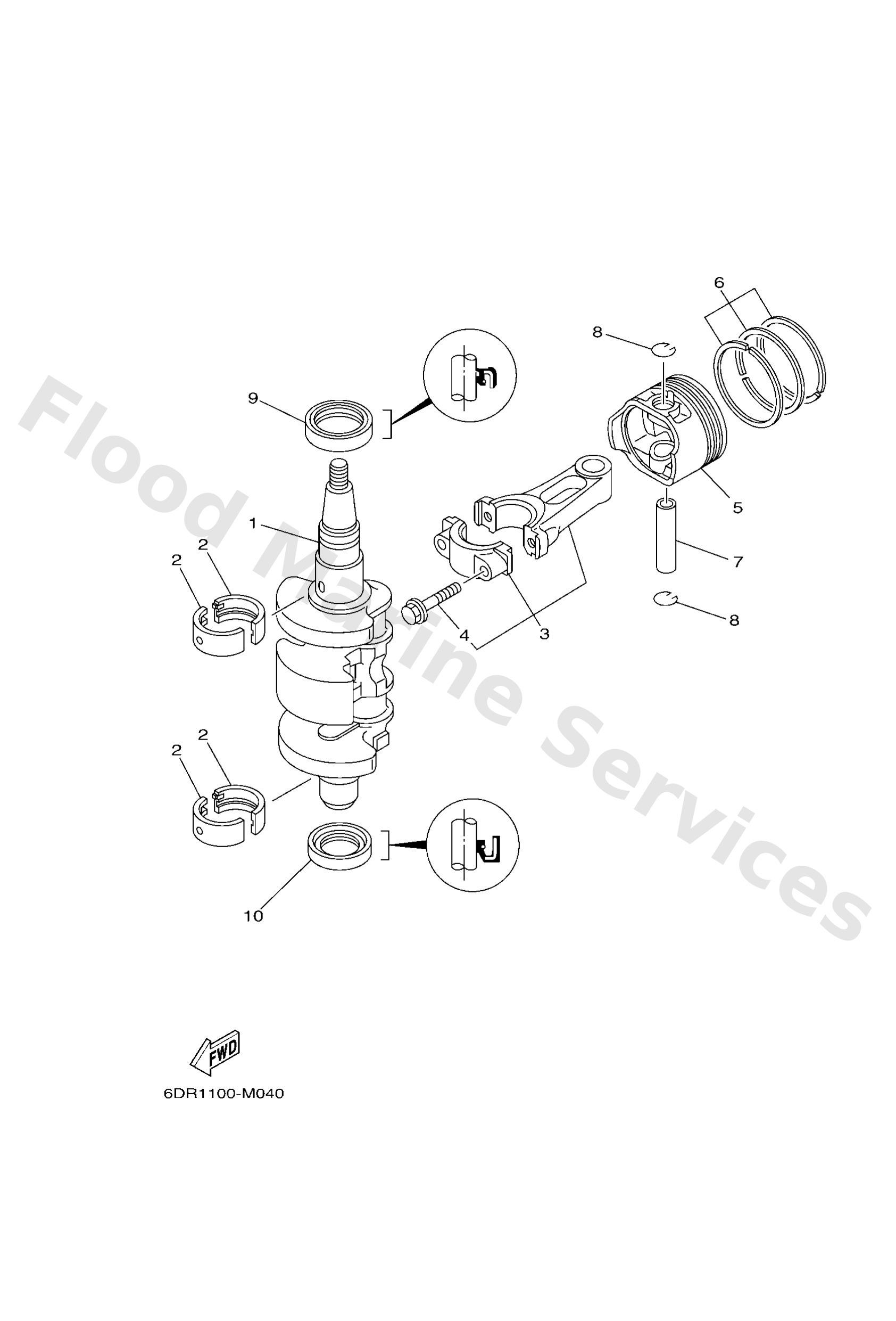 Yamaha 6AU114110000 Crankshaft