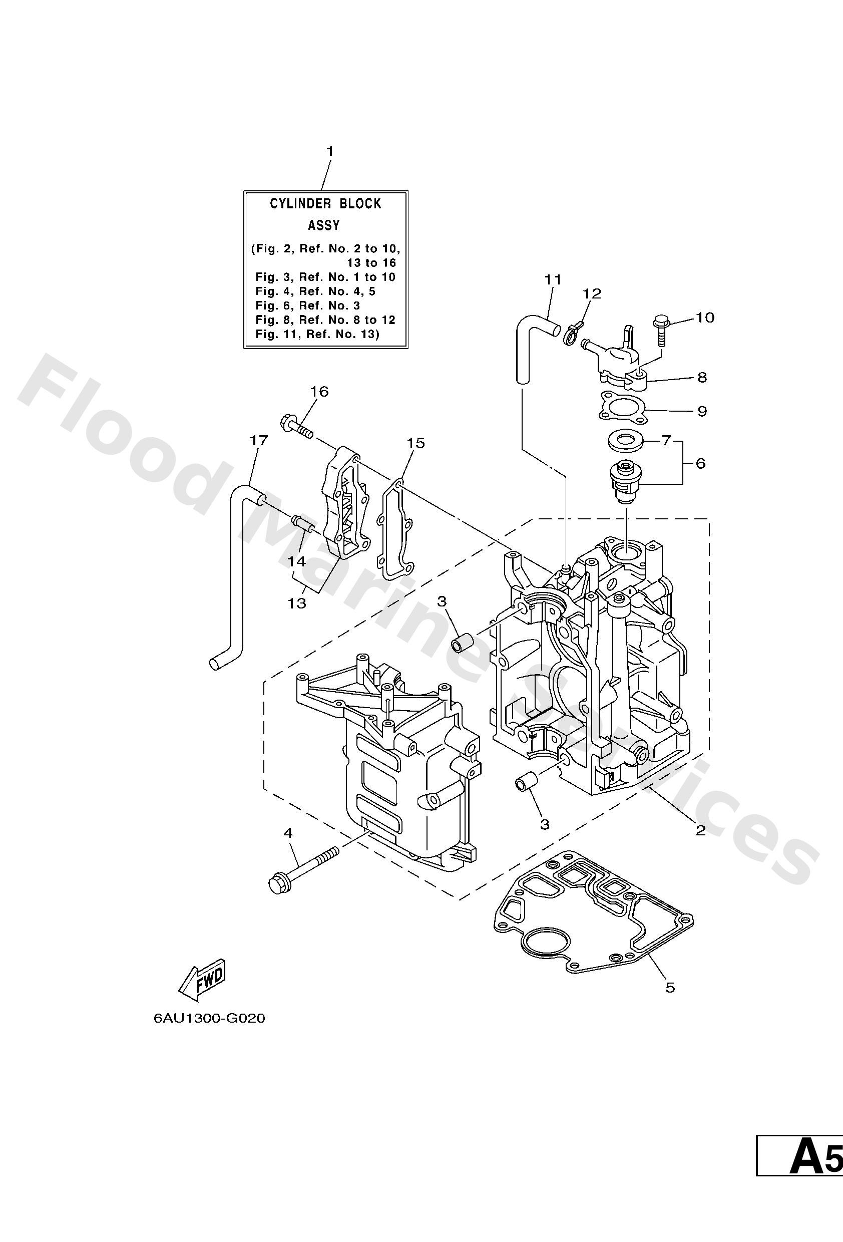 Yamaha 6AU15100001S Crankcase assy