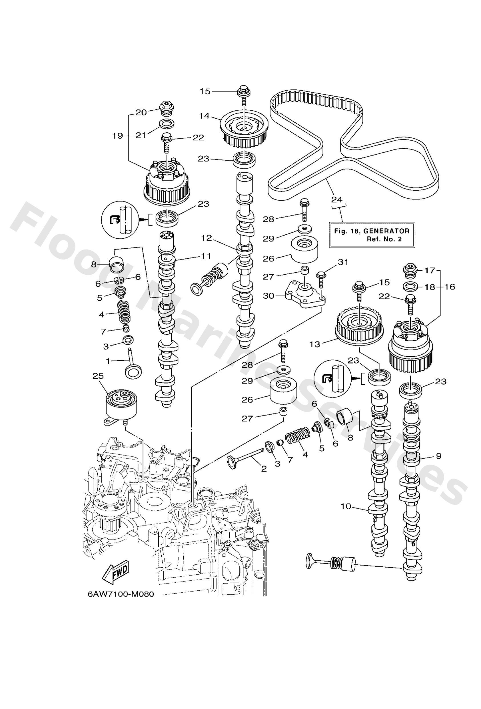 Yamaha 6AW115370000 Gear, driven